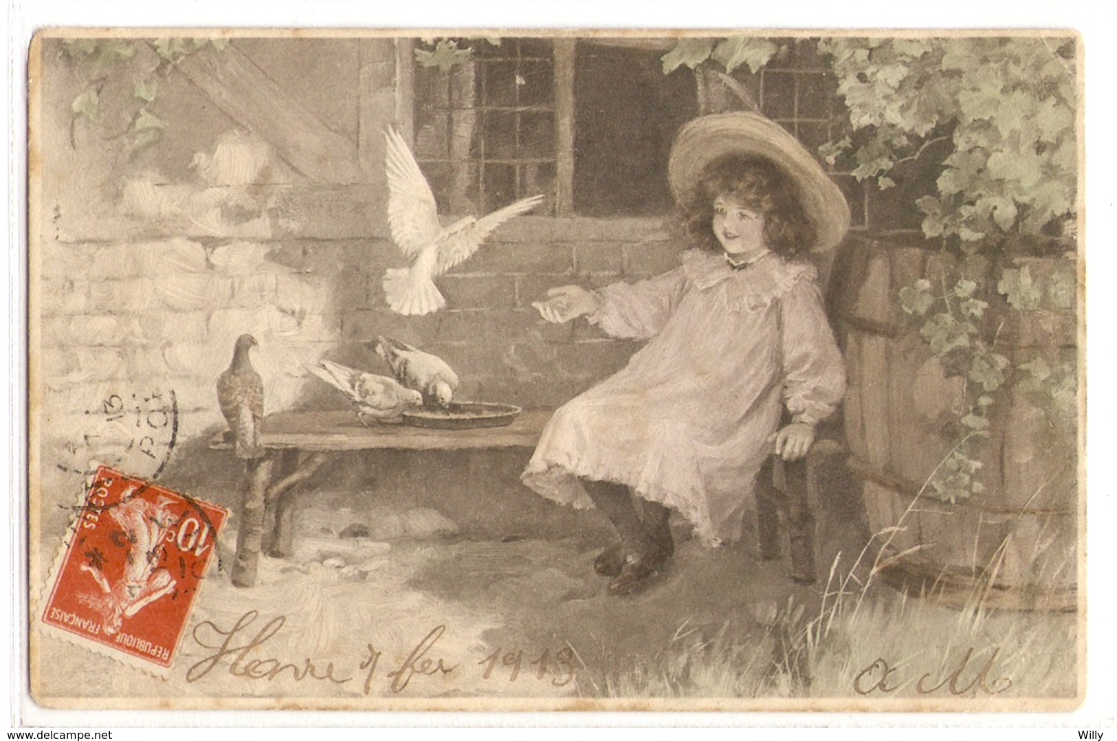 K 1933 OLD  ( 1913 ) FANTASY  POSTCARD  , CHILDREN  , VIENNE , - Autres & Non Classés