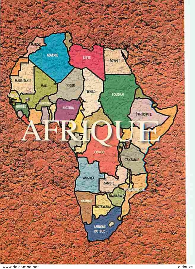 Afrique - Couleurs D'Afrique - Carte De L'Afrique - Carte Géographique - Etat Coups Visible - Voir Scans Recto-Verso - Non Classés