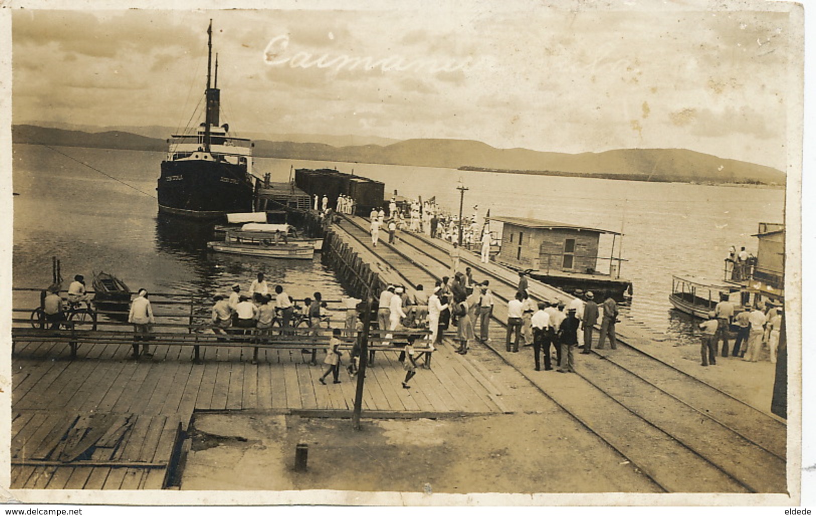 Real Photo Caimanera Wharf Muelle  Barco Eusebio... - Cuba