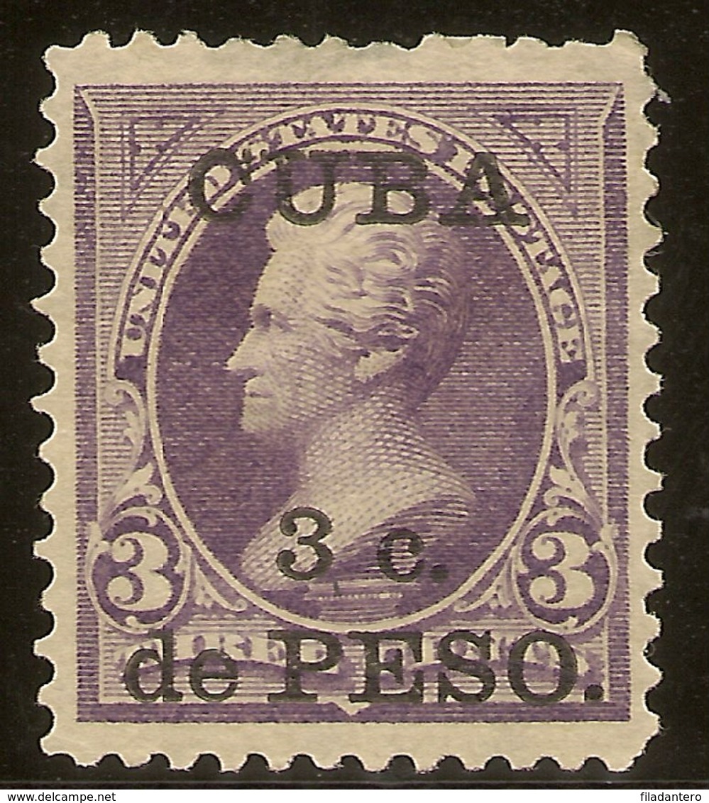 Interv. AmericanaCuba  Edifil 26* Mh 3 Centavos Sobrecarga 3 Violeta 1899 NL1520 - Unused Stamps