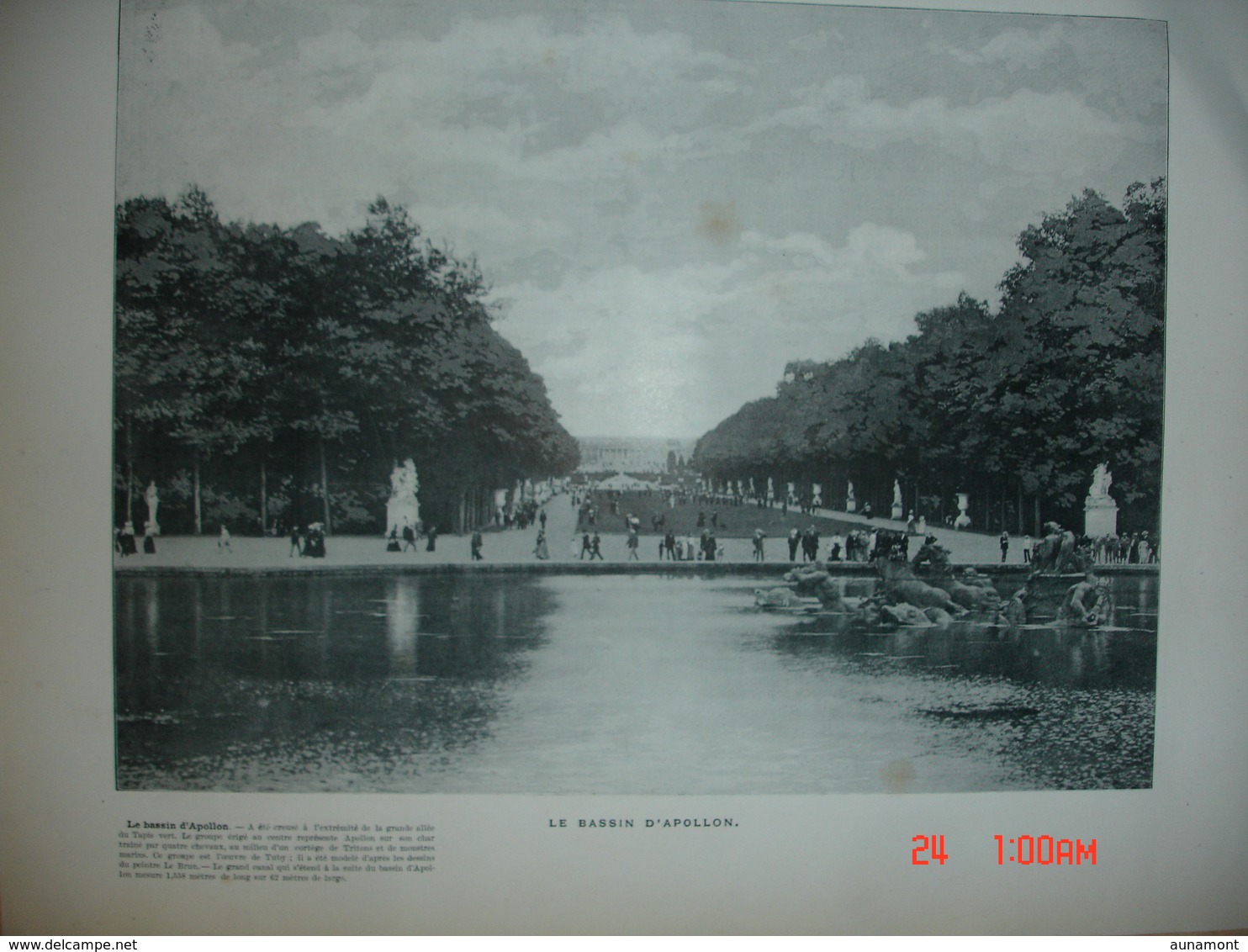 Lamina-Paris-1898--- L'Orangerie---Le Bassin D'Apollon - Cartas Panorámicas