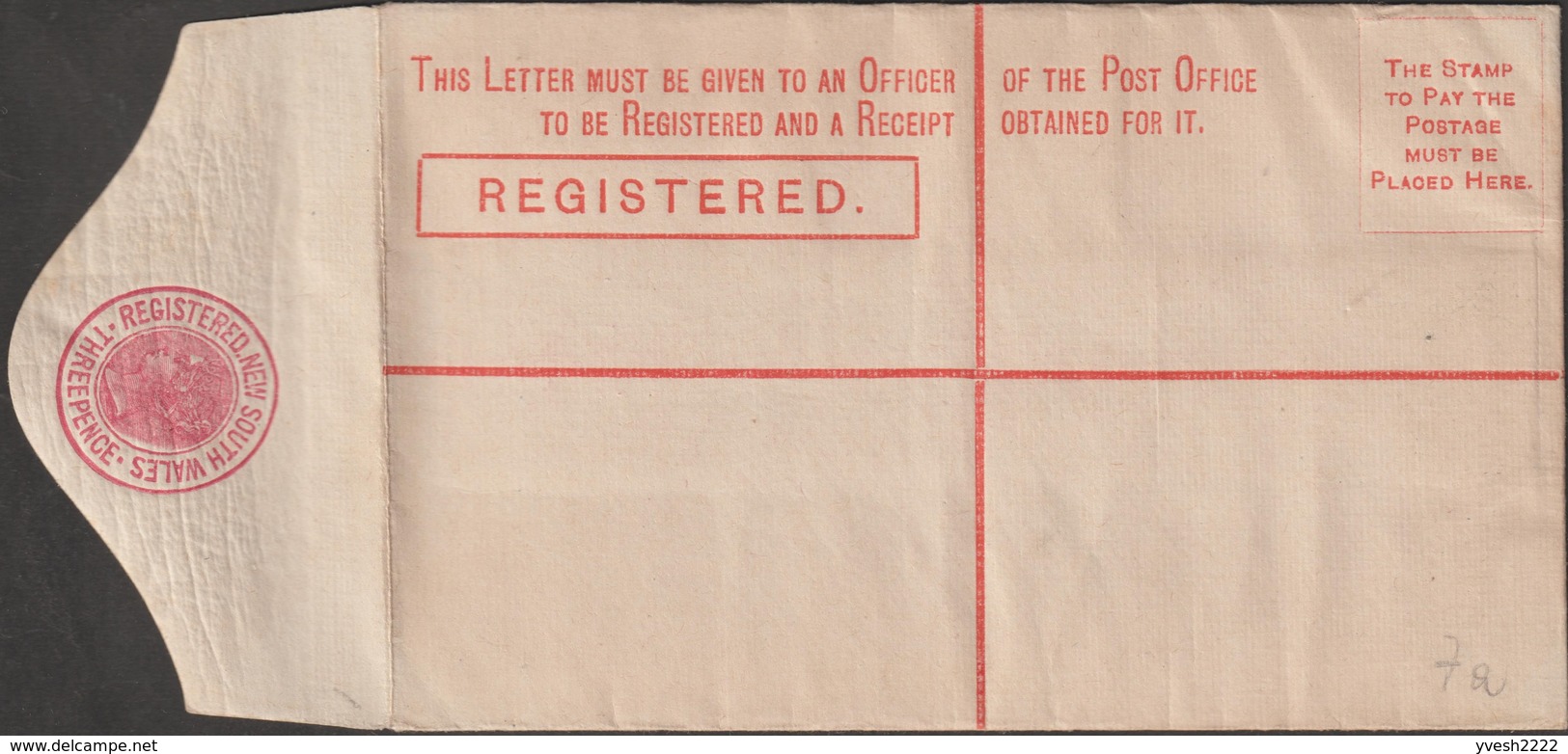 Nouvelles Galles Du Sud 1889. 3 Entiers Postaux, Enveloppes Recommandé. Victoria 3 Et 4 P, Impression Locale - Covers & Documents