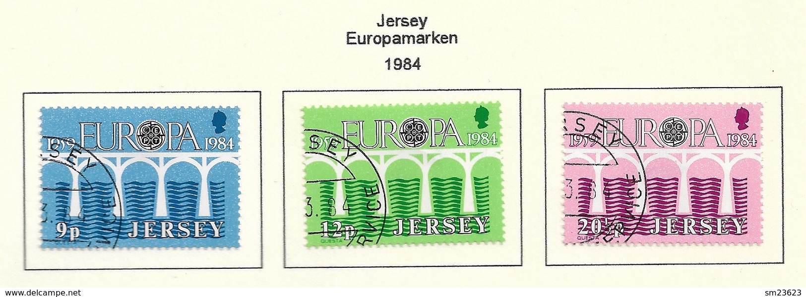 GB - Jersey  1984  Mi.Nr. 320 / 322 , EUROPA CEPT Brücken 25 Jahre Europäische Konferenz - Gestempelt / Fine Used / (o) - 1984