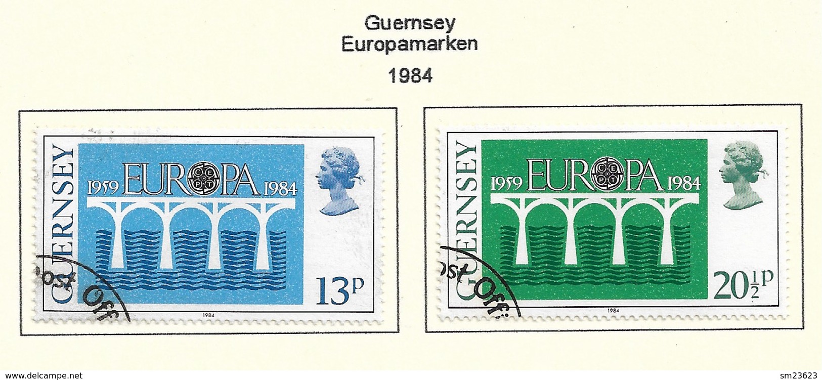 GB - Guernsey  1984  Mi.Nr. 286 /287 , EUROPA CEPT Brücken 25 Jahre Europäische Konferenz - Gestempelt / Fine Used / (o) - 1984