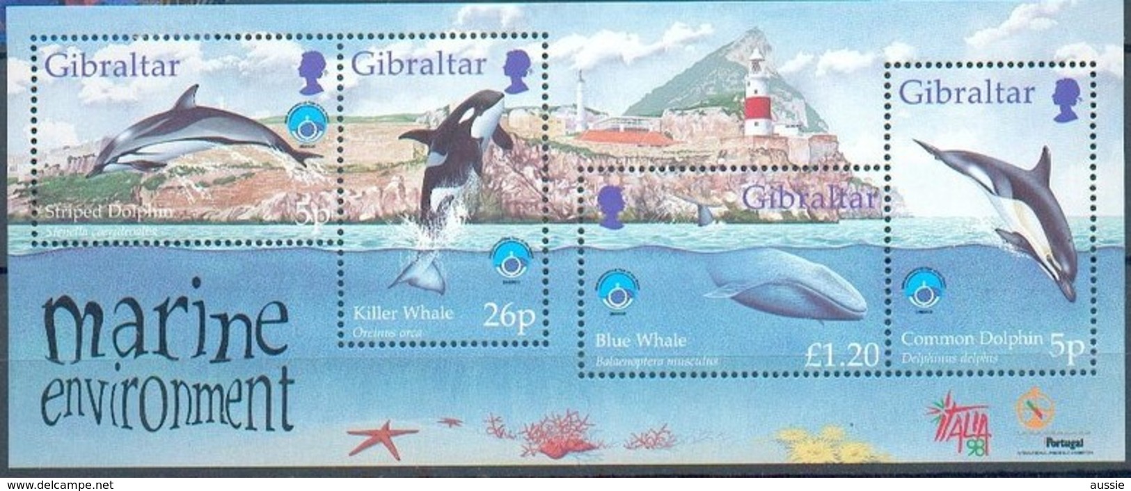 Gibraltar 1998 Yvertn° Bloc 32 *** MNH Cote 8,50 Euro Faune Marine  Année Internationale Des Océans - Gibraltar