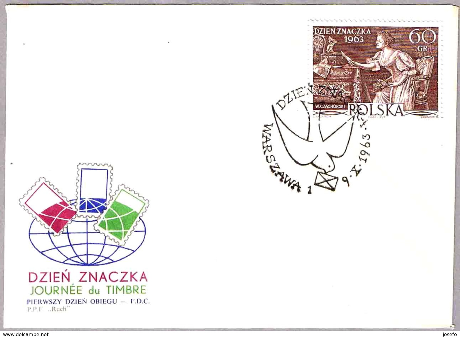 DIA DEL SELLO - DAY OF THE STAMP. SPD/FDC Warszawa 1963 - Dag Van De Postzegel