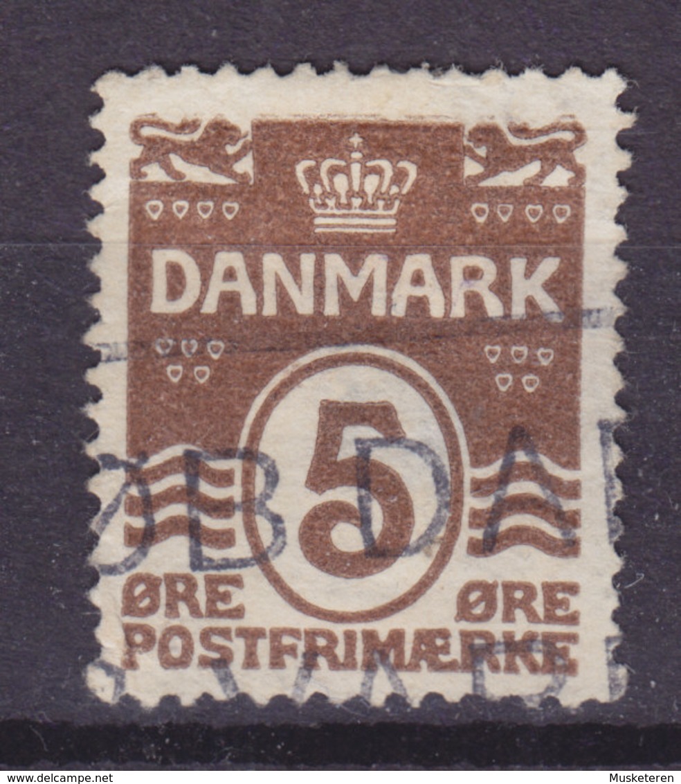 Denmark 1921 Mi. 118, 5 Øre Wellenlinien M. Herzen ERROR Variety Double Print At Top !! Very SCARCE !! (3 Scans) - Variedades Y Curiosidades