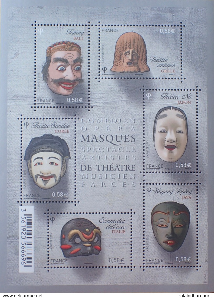 PTT/870 - 2013 - MASQUES DE THEATRE - N°F4803 BLOC NEUF** - Cote (2020) : 11,00 € - Mint/Hinged