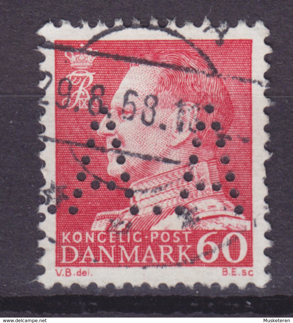 Denmark Perfin Perforé Lochung (A05) 'A.A.' Aaberaa Amt, Aabenraa Apenrade Fr. IX. Stamp (2 Scans) - Plaatfouten En Curiosa