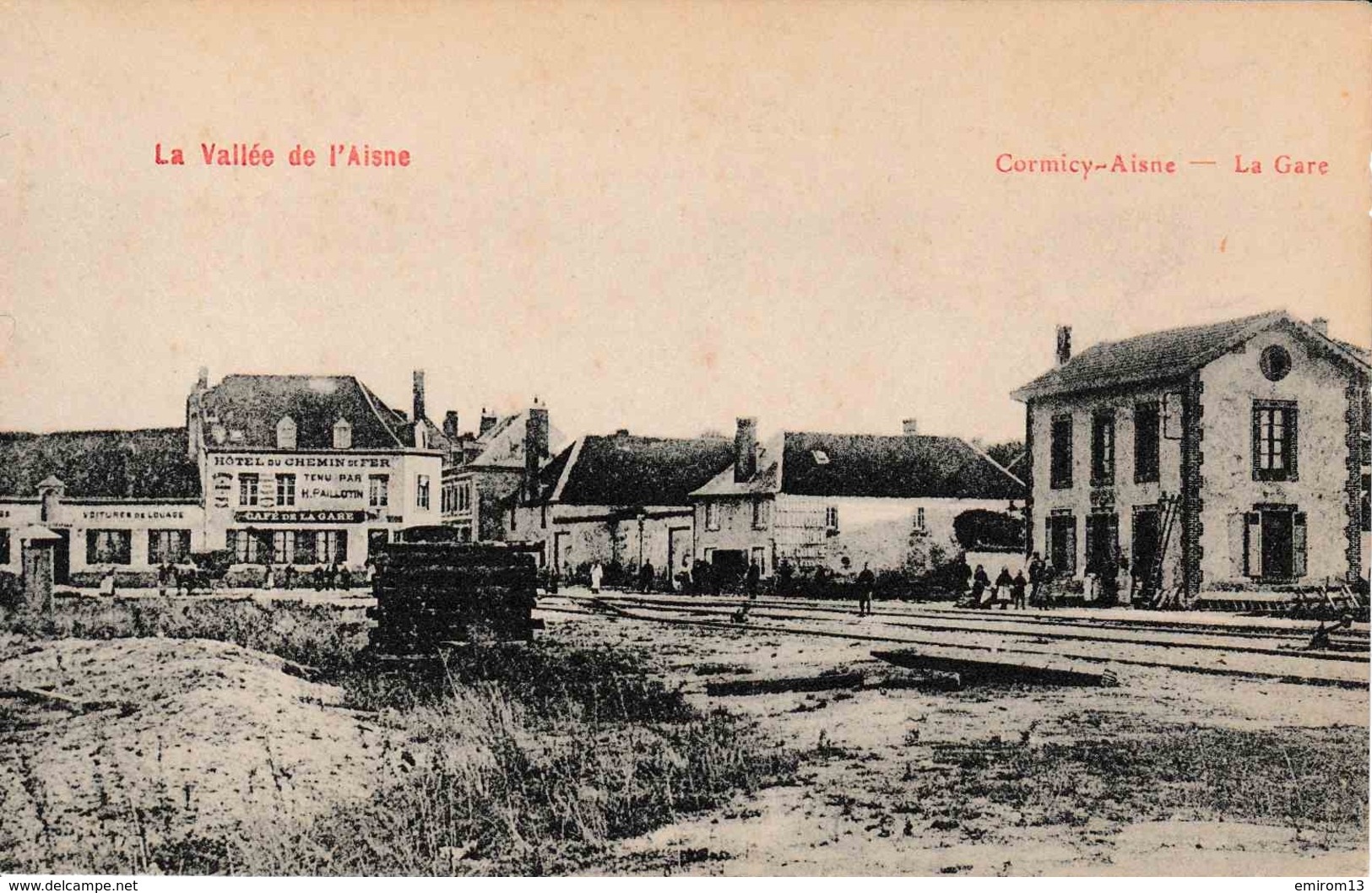 51 Cormicy Aisne La Gare Du Train Hôtel Du Chemin De Fer - Other & Unclassified