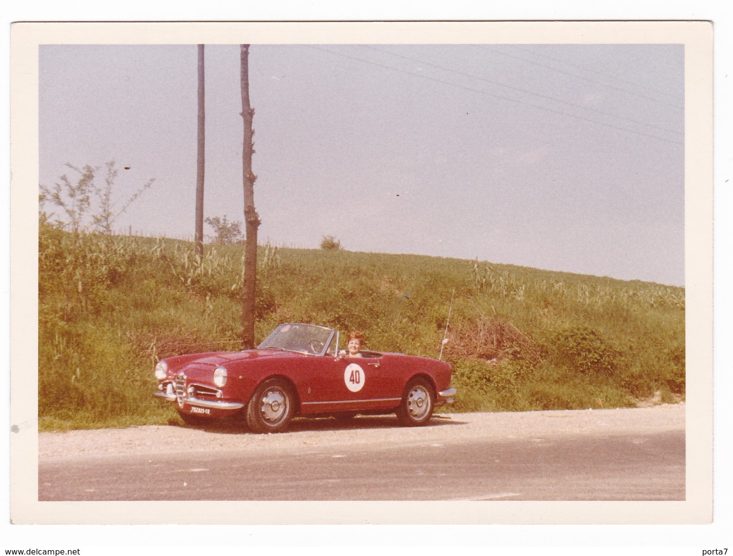 AUTOMOBILE  ALFA ROMEO " GIULIETTA CABIOLET " SPIDER - CAR -  DONNA - FOTO ORIGINALE - Automobile