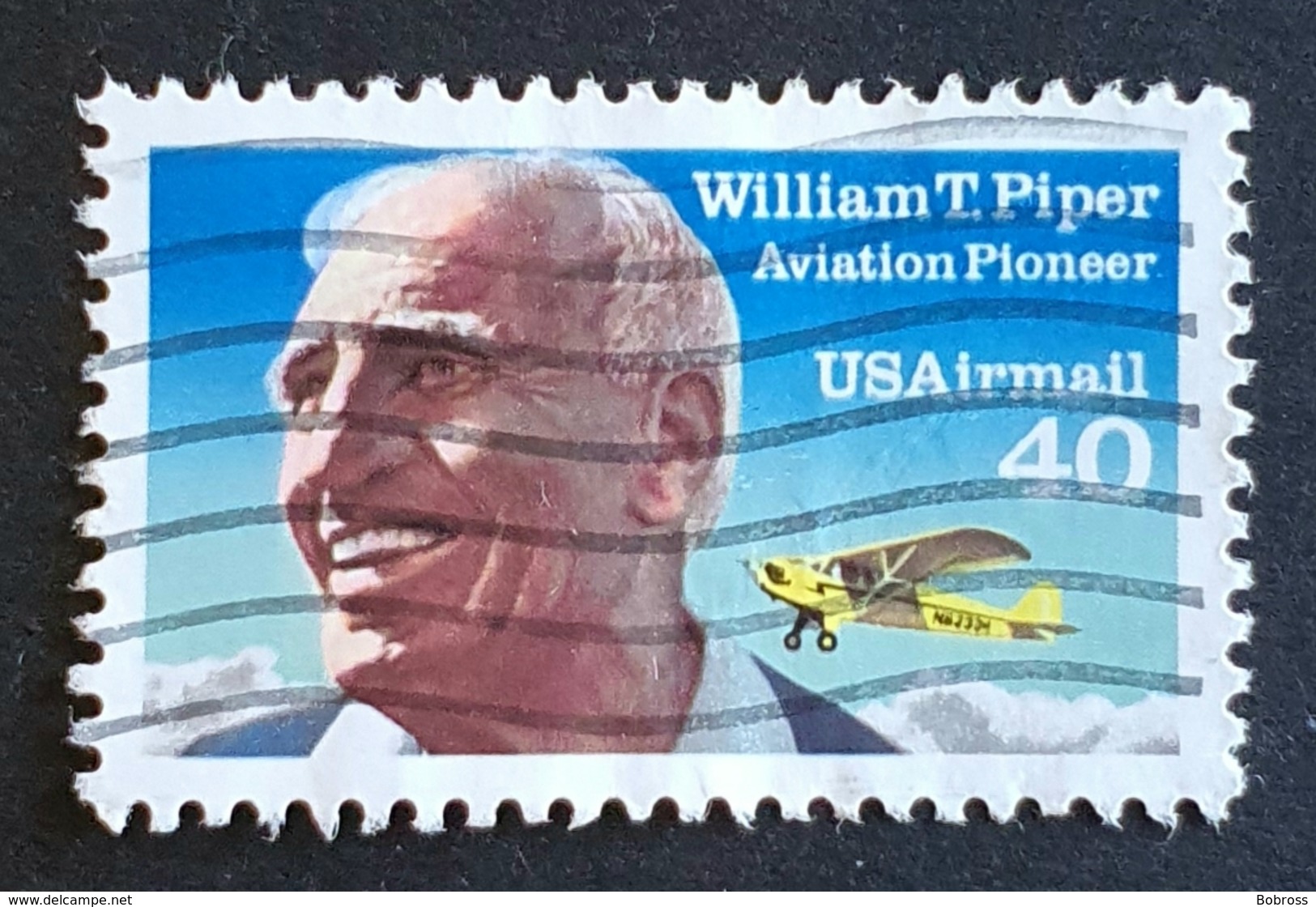 Airmail,  #C129, William T. Piper, United States Of America, USA, Used - 2b. 1941-1960 Ongebruikt
