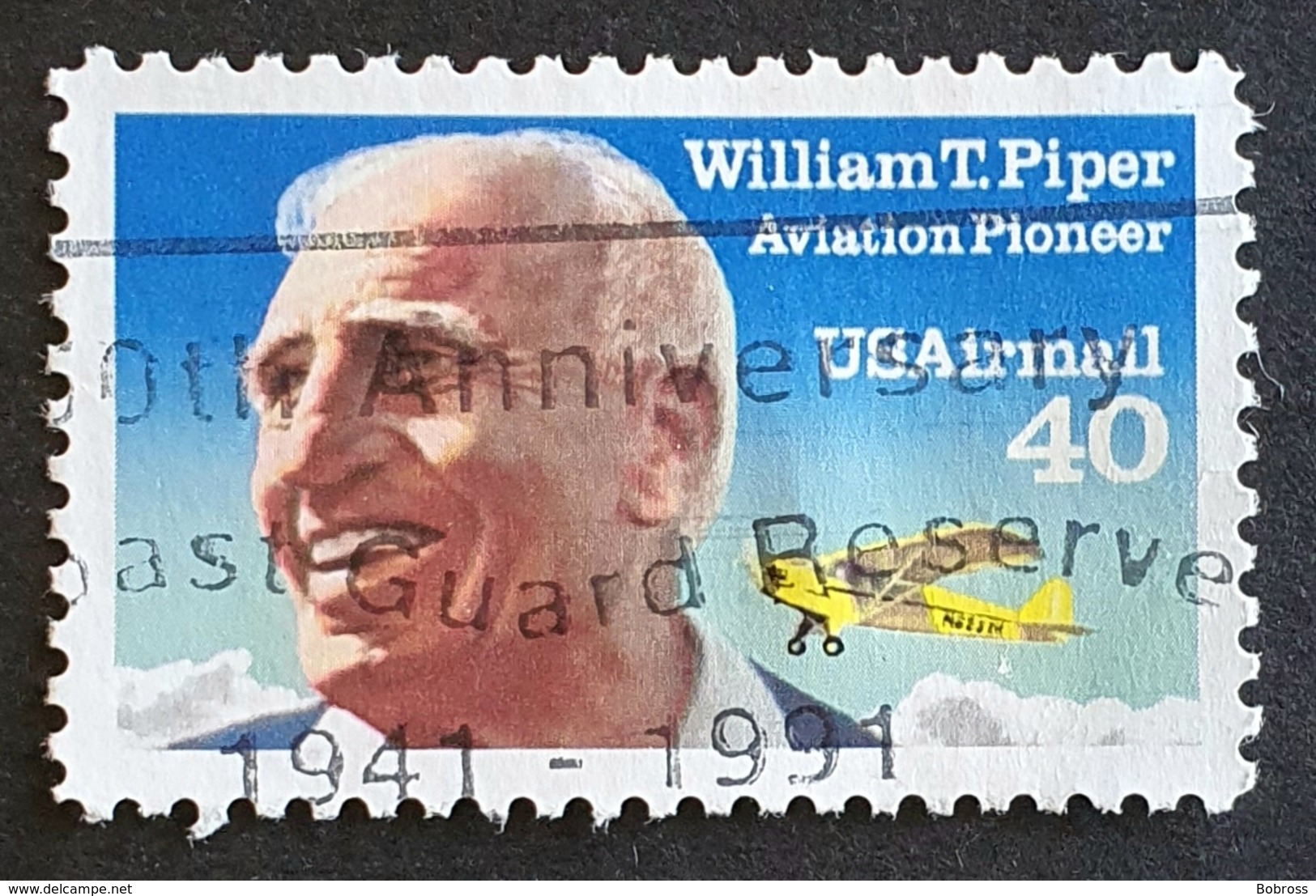 Airmail,  #C129, William T. Piper, United States Of America, USA, Used - 2b. 1941-1960 Ungebraucht