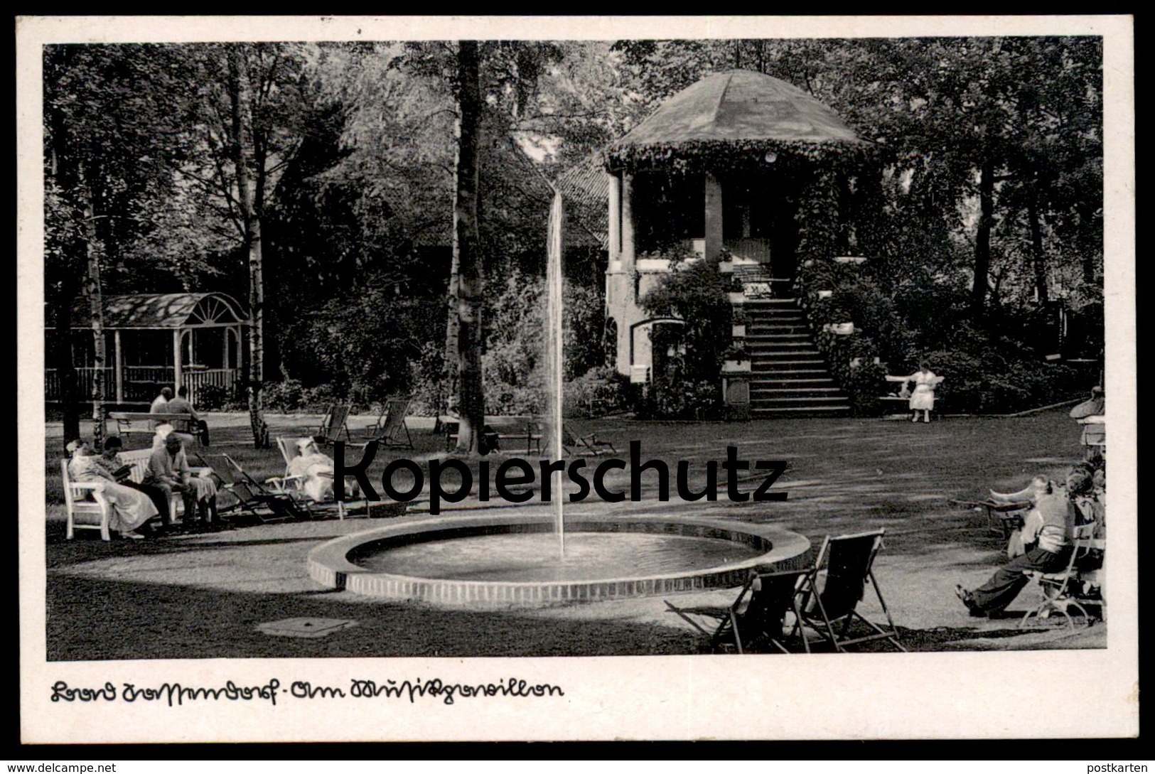 ALTE POSTKARTE BAD SASSENDORF 1941 AM MUSIKPAVILLON STEMPEL BAHNPOST AACHEN HILDEN Ansichtskarte AK Cpa Postcard - Bad Sassendorf