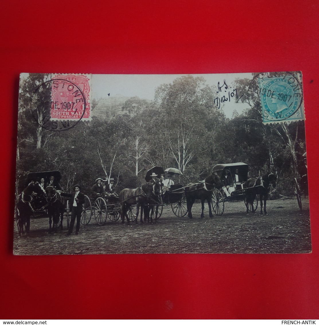 CARTE PHOTO RYLSTONE ATTELAGE 1907 - Other & Unclassified