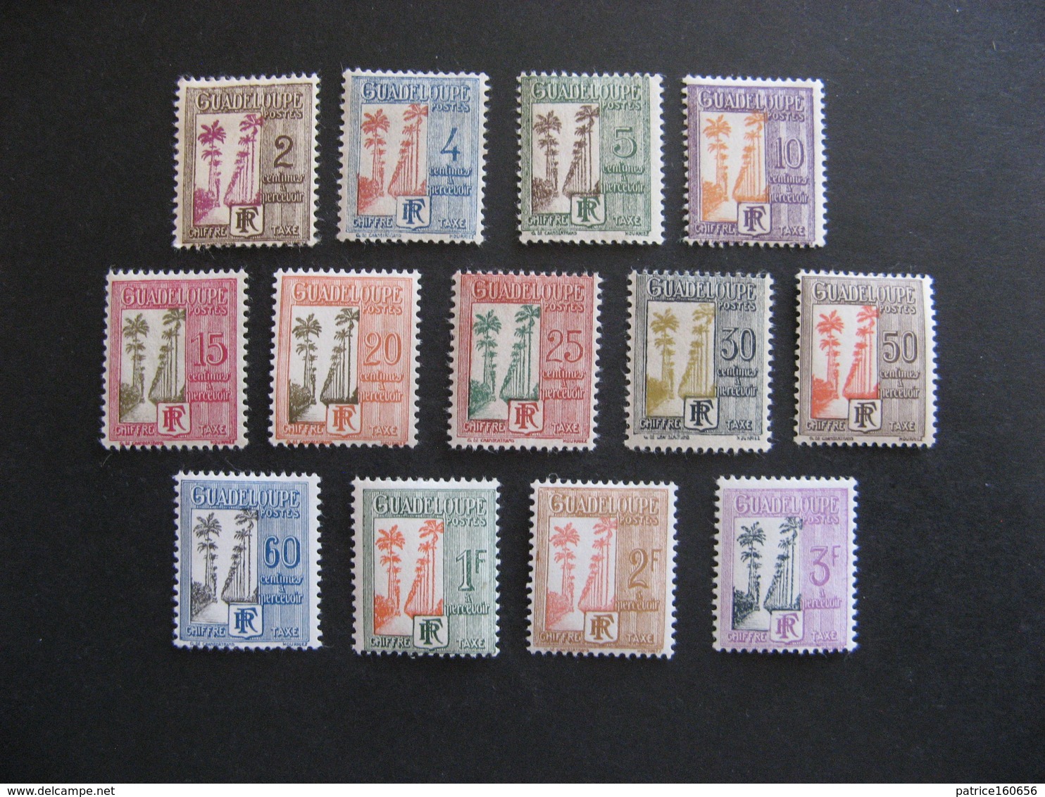 A). Guadeloupe:  TB Série Taxe N° 25 Au N° 37, Neufs X. - Timbres-taxe