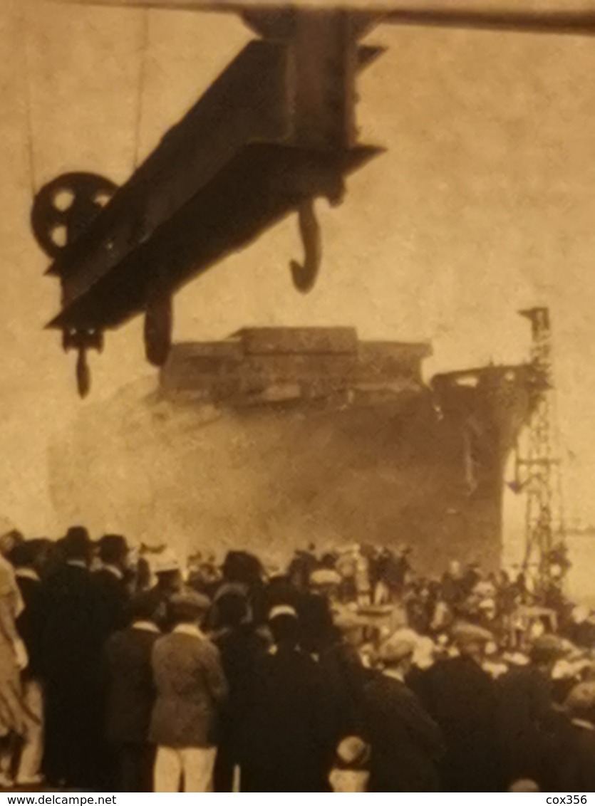 3 Plaques Stéréoscopique Lancement du Paquebot " LE CHAMPLAIN " à Saint NAZAIRE Prise de Vue Amateur