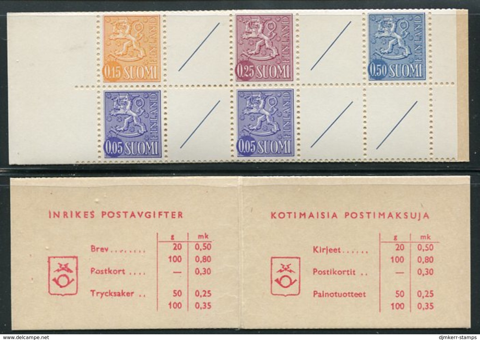 FINLAND 1972 Lion Definitive 1 Mk. Complete Booklet MNH / **.  Michel MH 5 - Cuadernillos