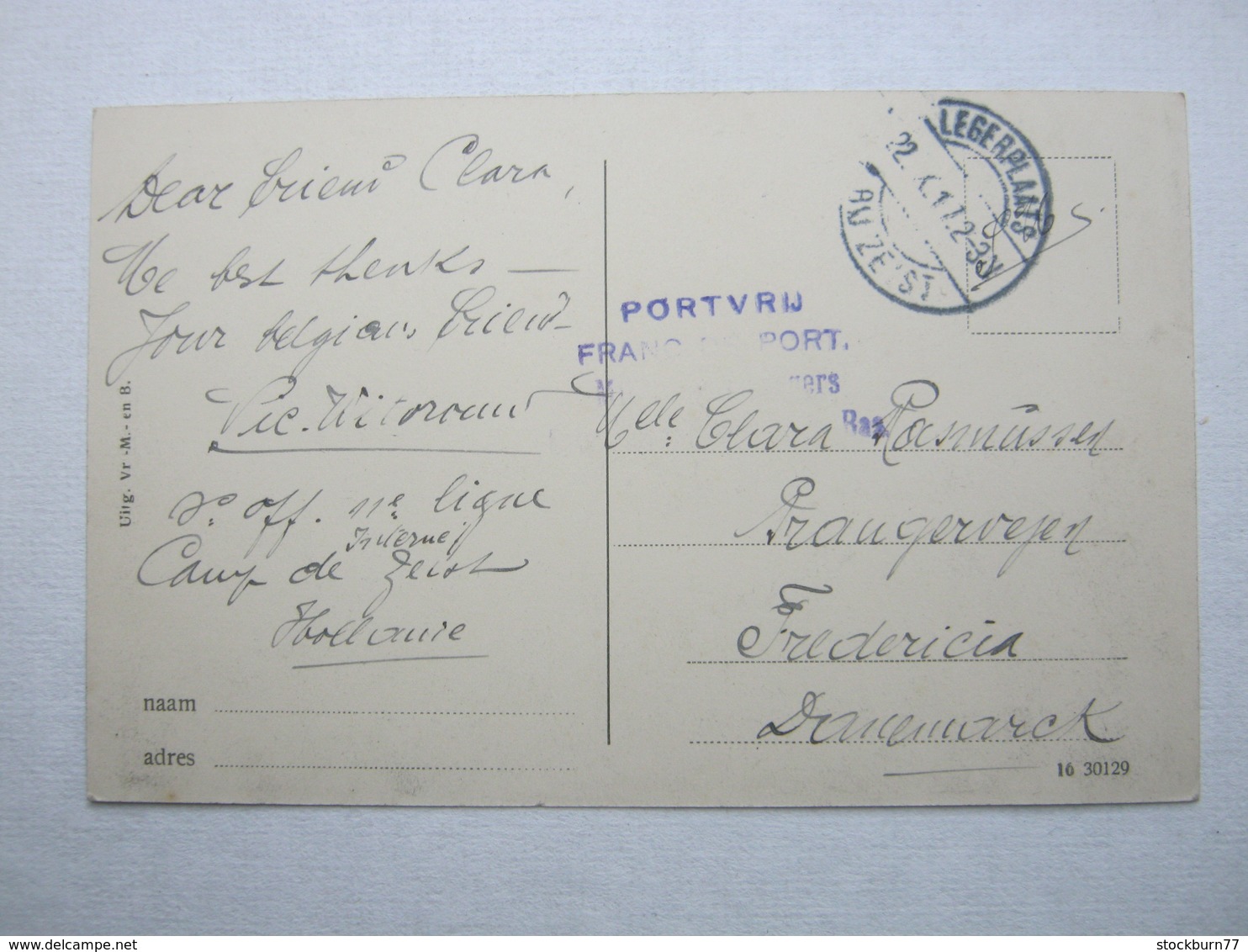 HARMELEN ,  1917 , Camp De Zeist , Briefkaart  Naa Dänemark !!    2 Scan - Woerden