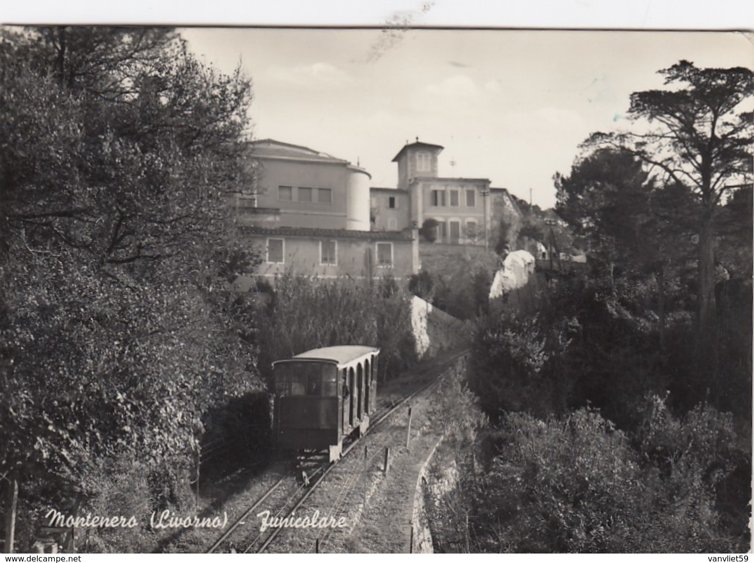 MONTENERO-LIVORNO-FUNICOLARE-CARTOLINA VERA FOTOGRAFIA-VIAGGIATA IL 12-8-1956 - Livorno