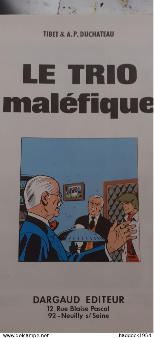 Le Trio Maléfique TIBET DUCHATEAU Le Lombard 1975 - Ric Hochet