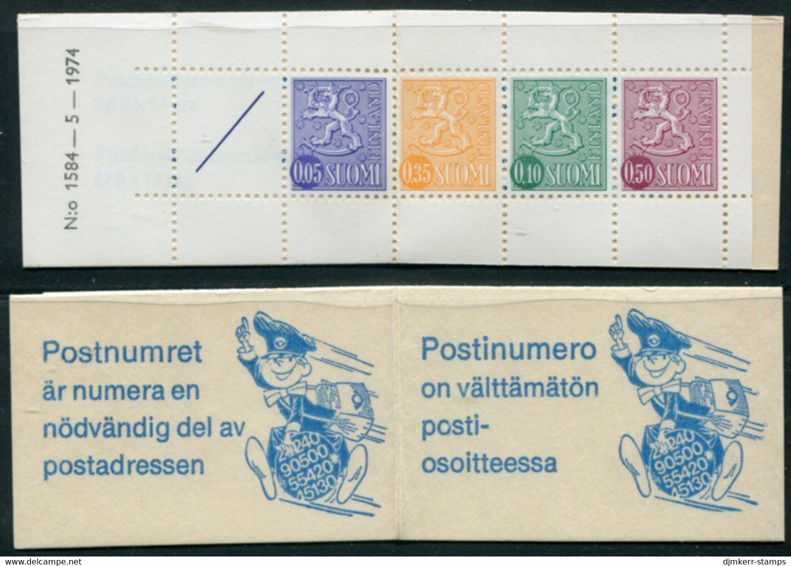 FINLAND 1974 Lion Definitive 1 Mk. Complete Booklet MNH / **.  Michel MH 8 - Cuadernillos