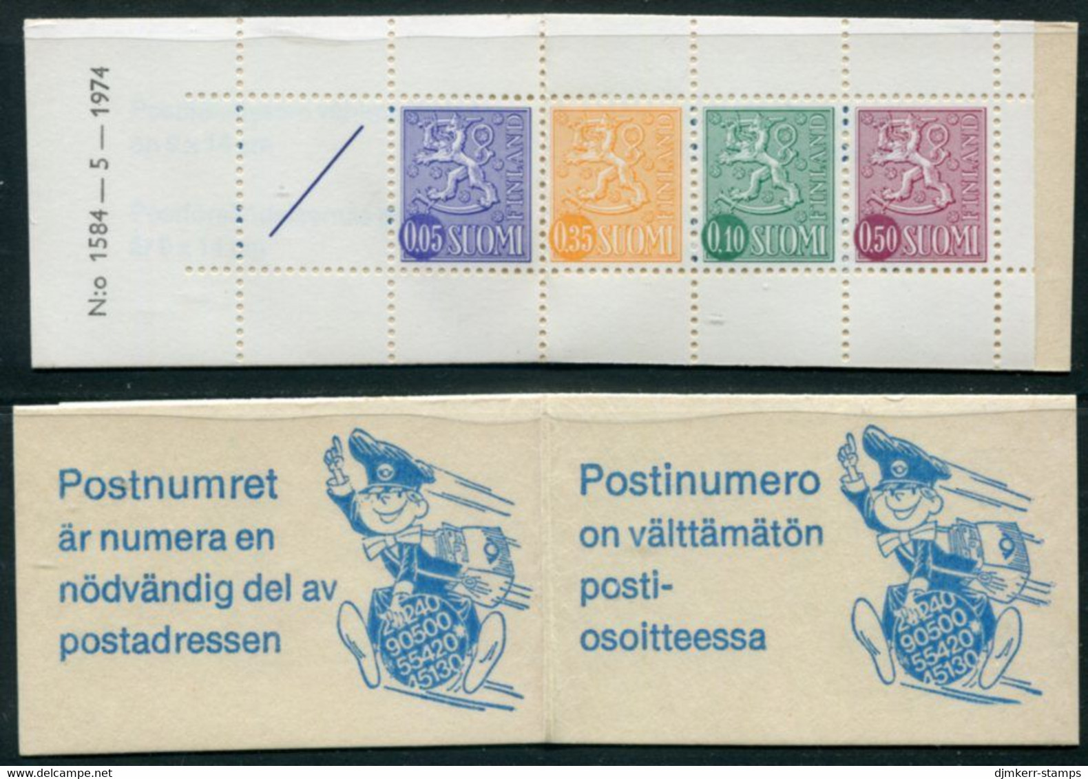 FINLAND 1974 Lion Definitive 1 Mk. Complete Booklet MNH / **.  Michel MH 8 - Markenheftchen