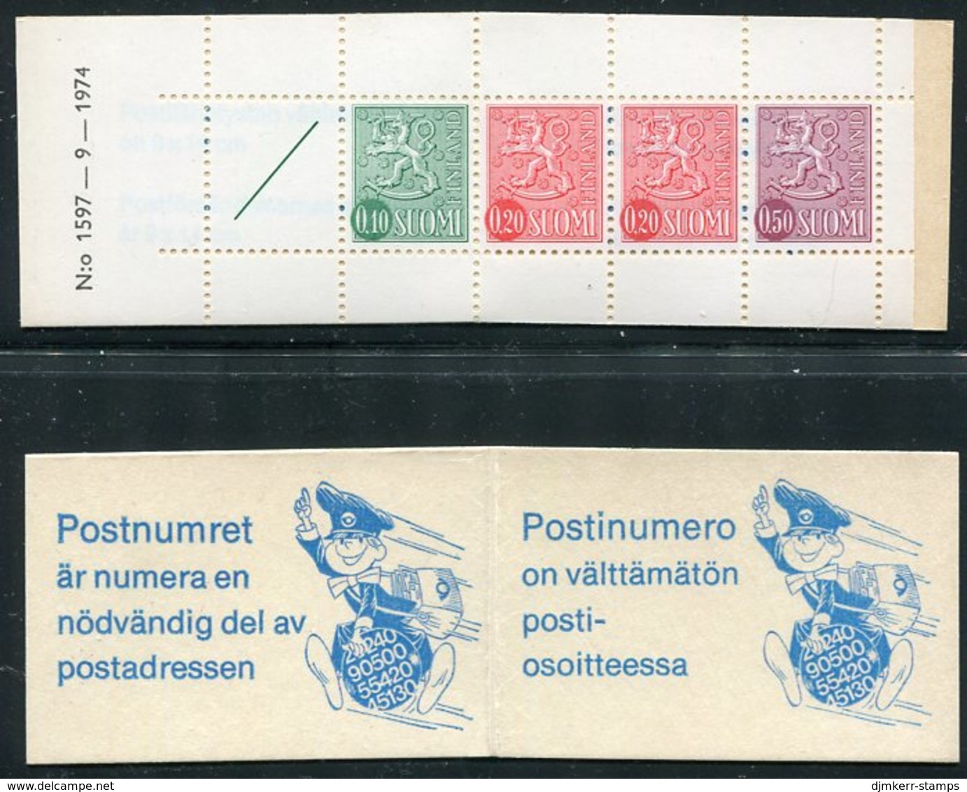 FINLAND 1975 Lion Definitive 1 Mk. Complete Booklet MNH / **.  Michel MH 9 - Cuadernillos