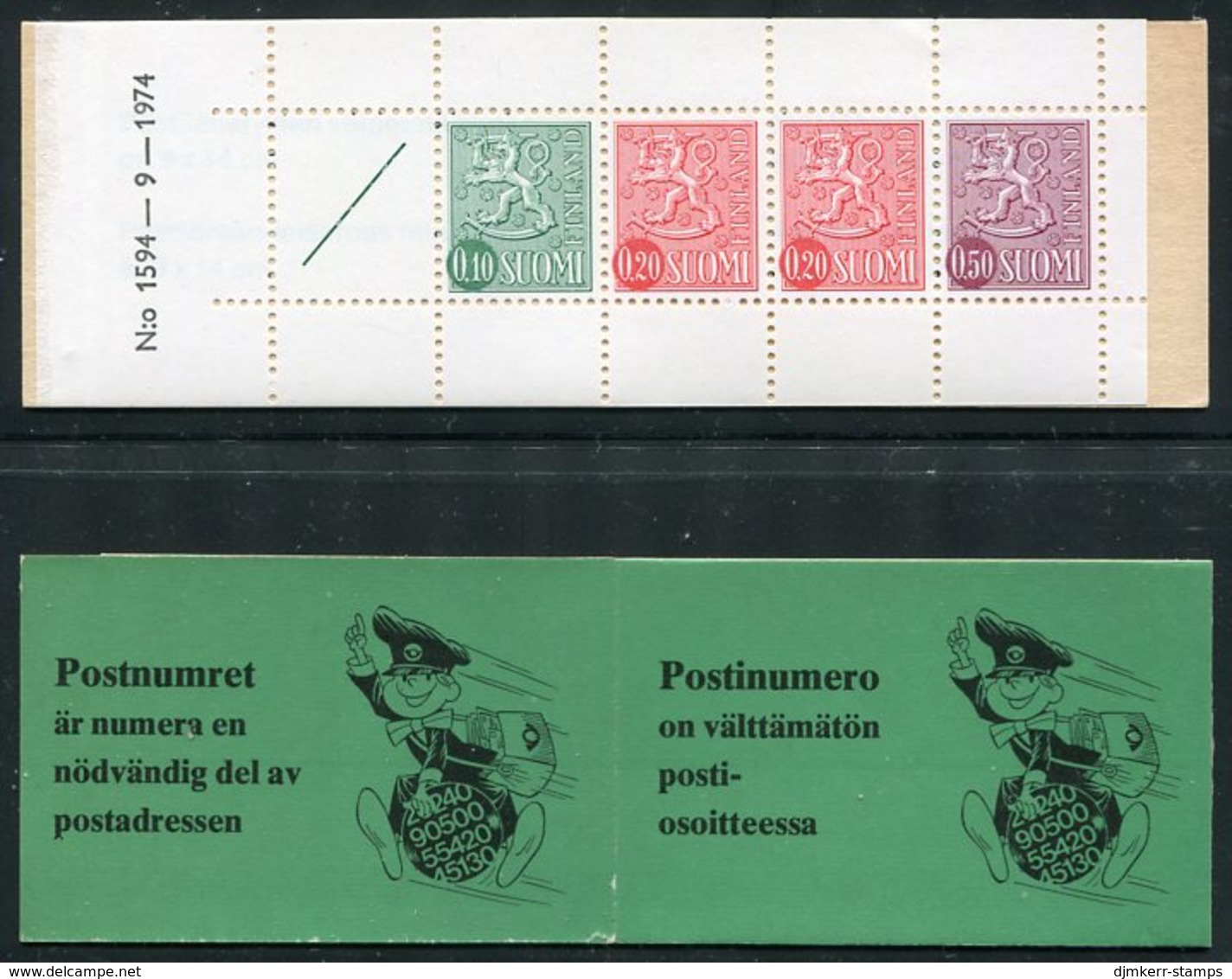 FINLAND 1975 Lion Definitive 1 Mk. Complete Booklet MNH / **.  Michel MH 9 - Postzegelboekjes