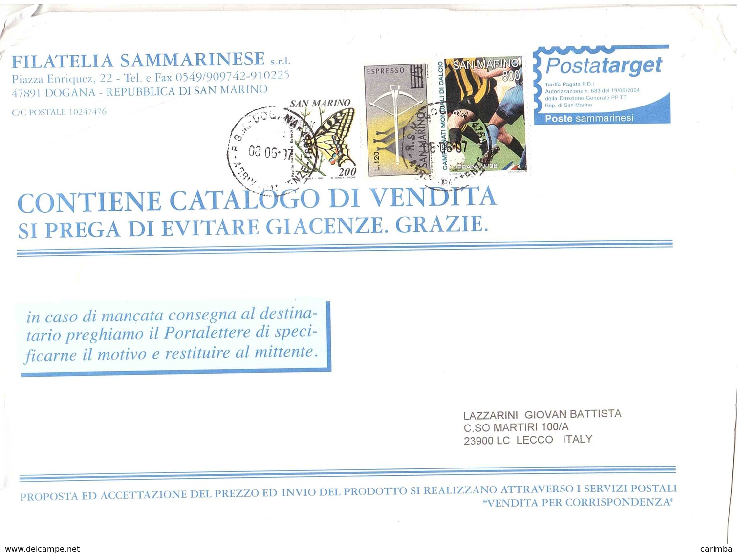 LETTERA CON £800 CAMPIONATI MONDIALI DI CALCIO FRANCIA'98 - Lettres & Documents