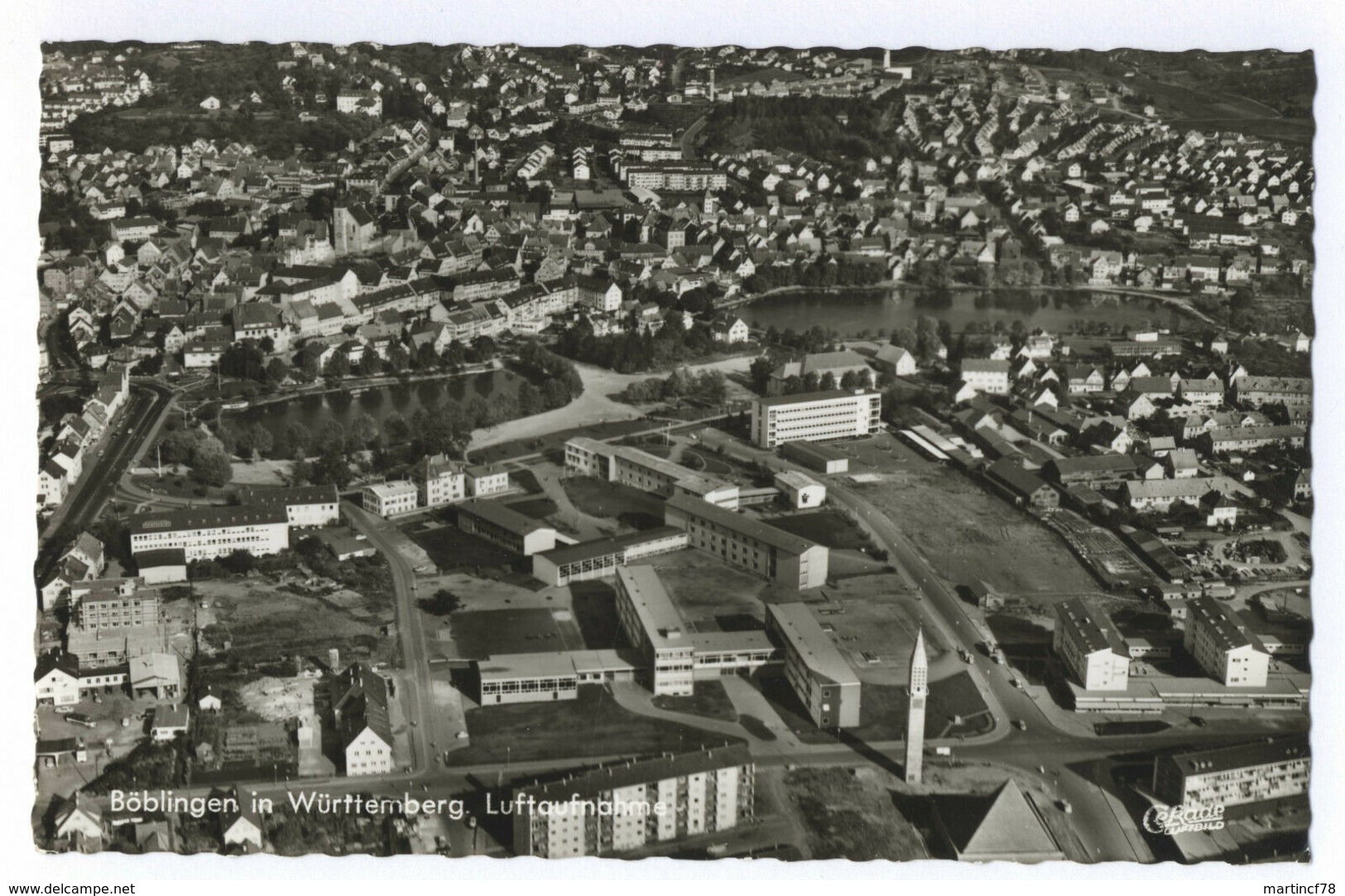 Böblingen In Württemberg Luftaufnahme Gel. 1964 Postkarte Ansichtskarte Luftbild - Boeblingen