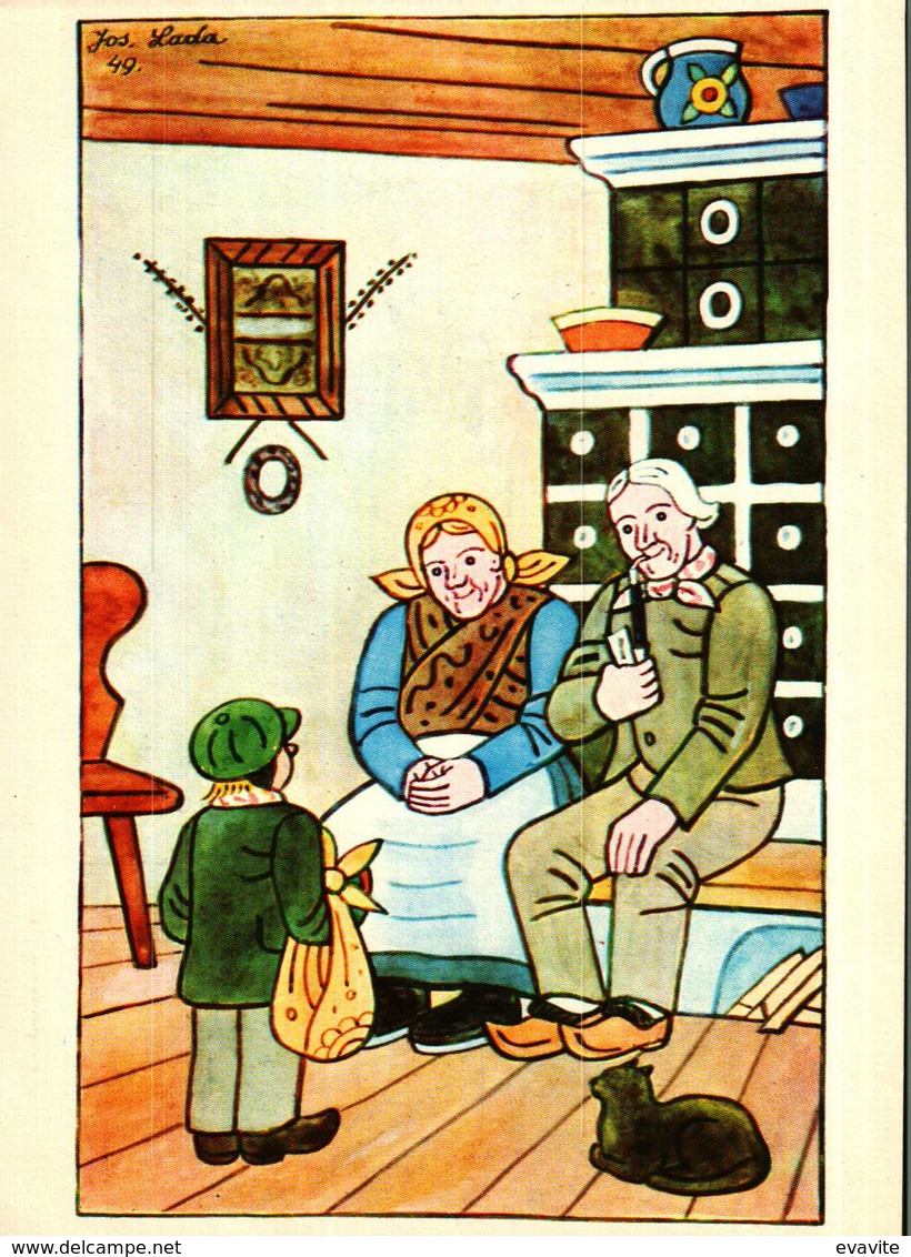 Carte Postale - Illustration Jos. Lada    -  Famille Grands-Parents Et Enfant - Autres & Non Classés