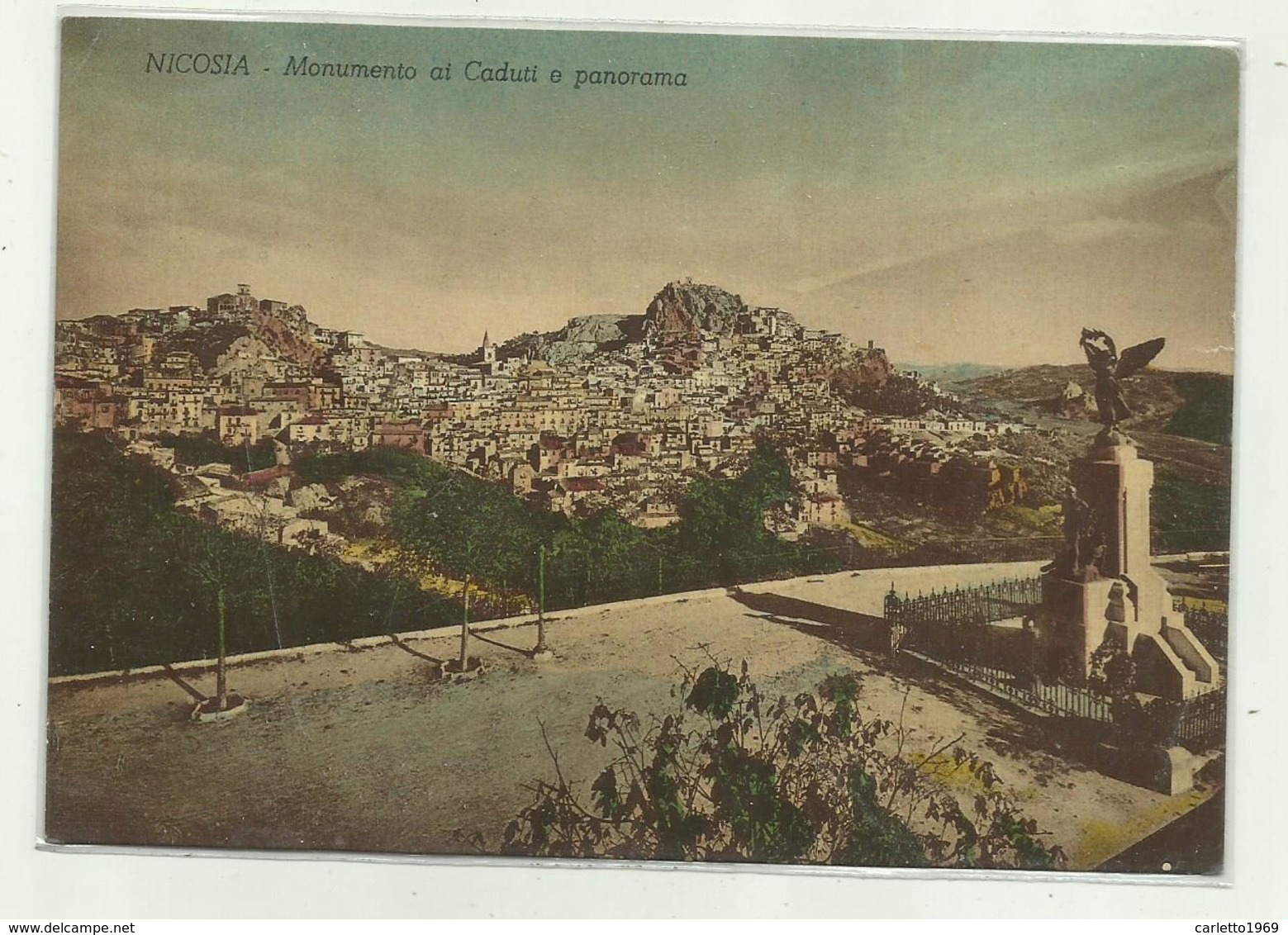 NICOSIA - MONUMENTO AI CADUTI E PANORAMA - NV   FG - Enna