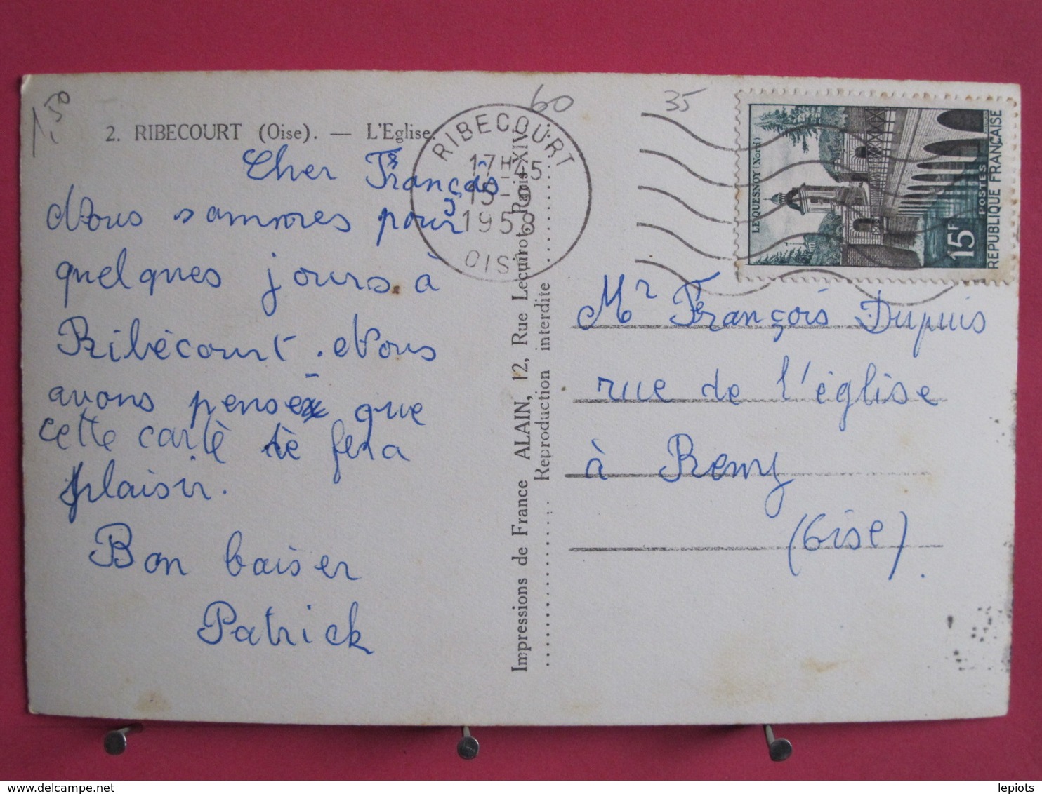 60 - Ribecourt - L'Eglise - 1958 - Recto Verso - Ribecourt Dreslincourt