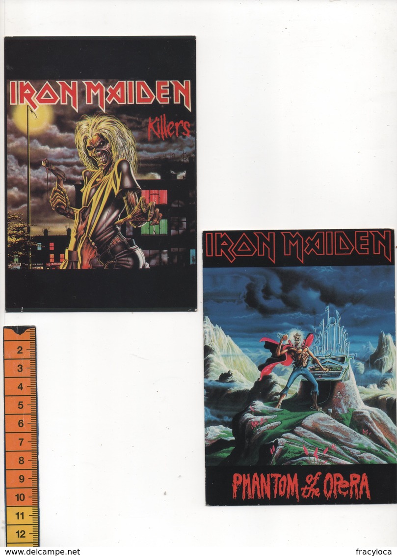 IRON MAIDEN  LOT DE 2 CARTES  VOIR RECTO VERSO - Chanteurs & Musiciens