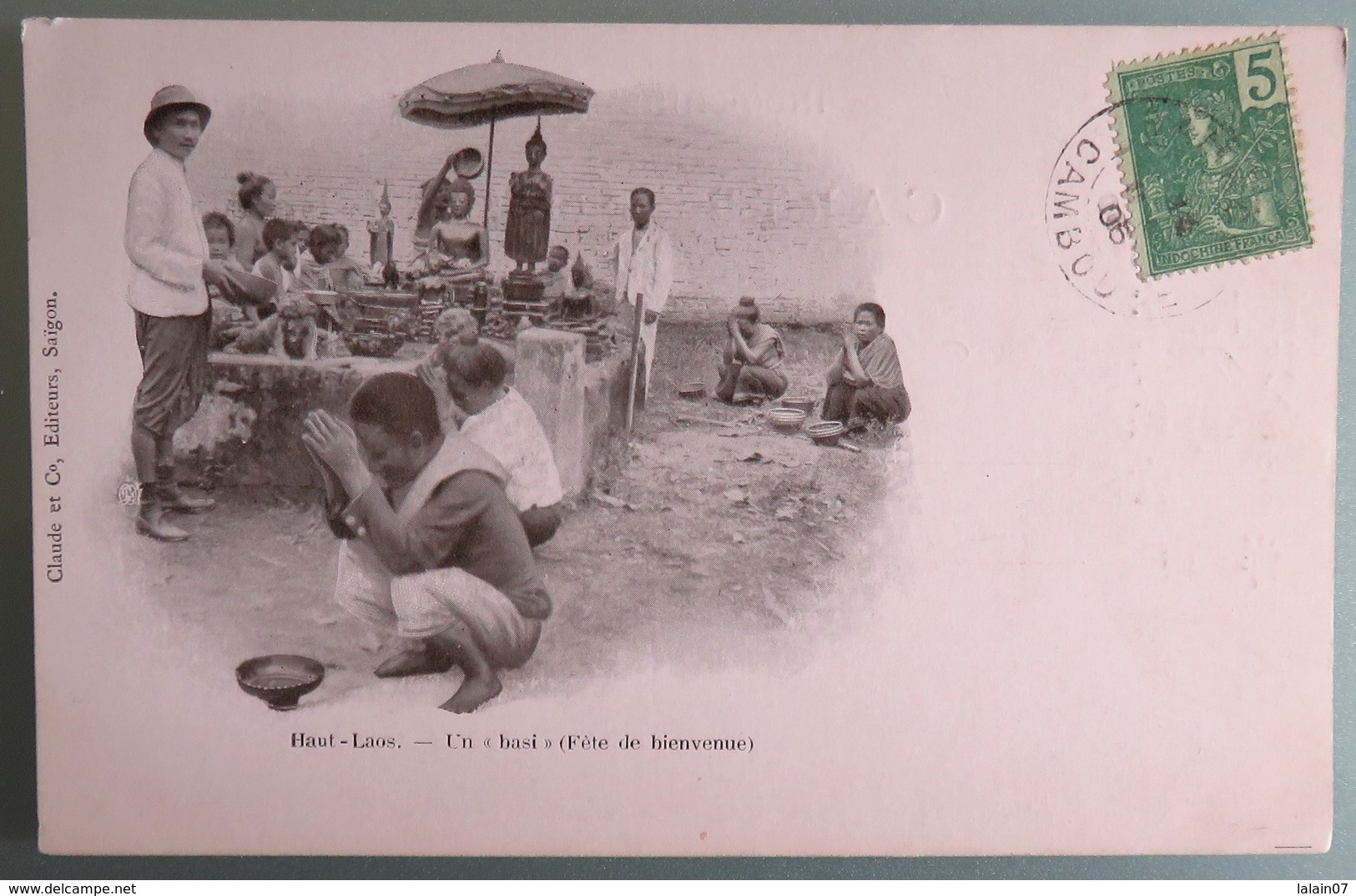 C. P. A. : HAUT LAOS : Un "BASI", Fête De Bienvenue, Timbre En 1906 - Laos