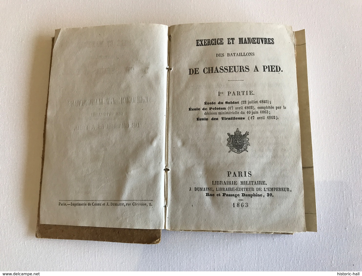 Excercices Et Manoeuvres Des Bataillons DE CHASSEURS A PIED - 1863 - Francese