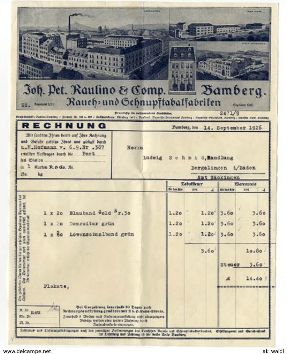Bamberg, Rauch Und Schnupftabakfabriken - 1900 – 1949