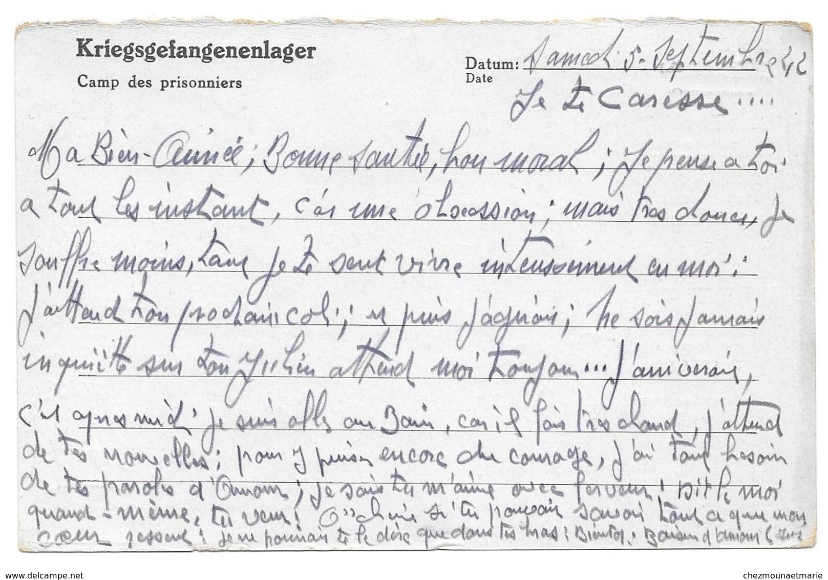 WWII 1942 JULIEN FRANTZ STAMMLAGER III A LAZARET PRISONNIER POUR LYON RUE ROUX - CPA CORRESPONDANCE MILITAIRE - Weltkrieg 1939-45