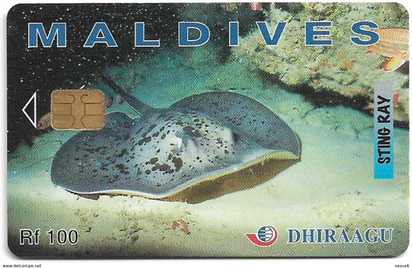 Maldives - Dhiraagu (chip) - Sting Ray - 274MLDGIB - Chip Siemens S35, 100MRf, Used - Maldiven