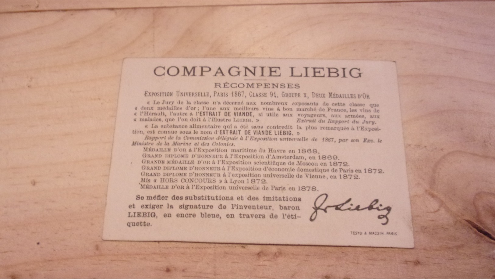 CHROMO COMPAGNIE LIEBIG EXPO 1867 - Liebig