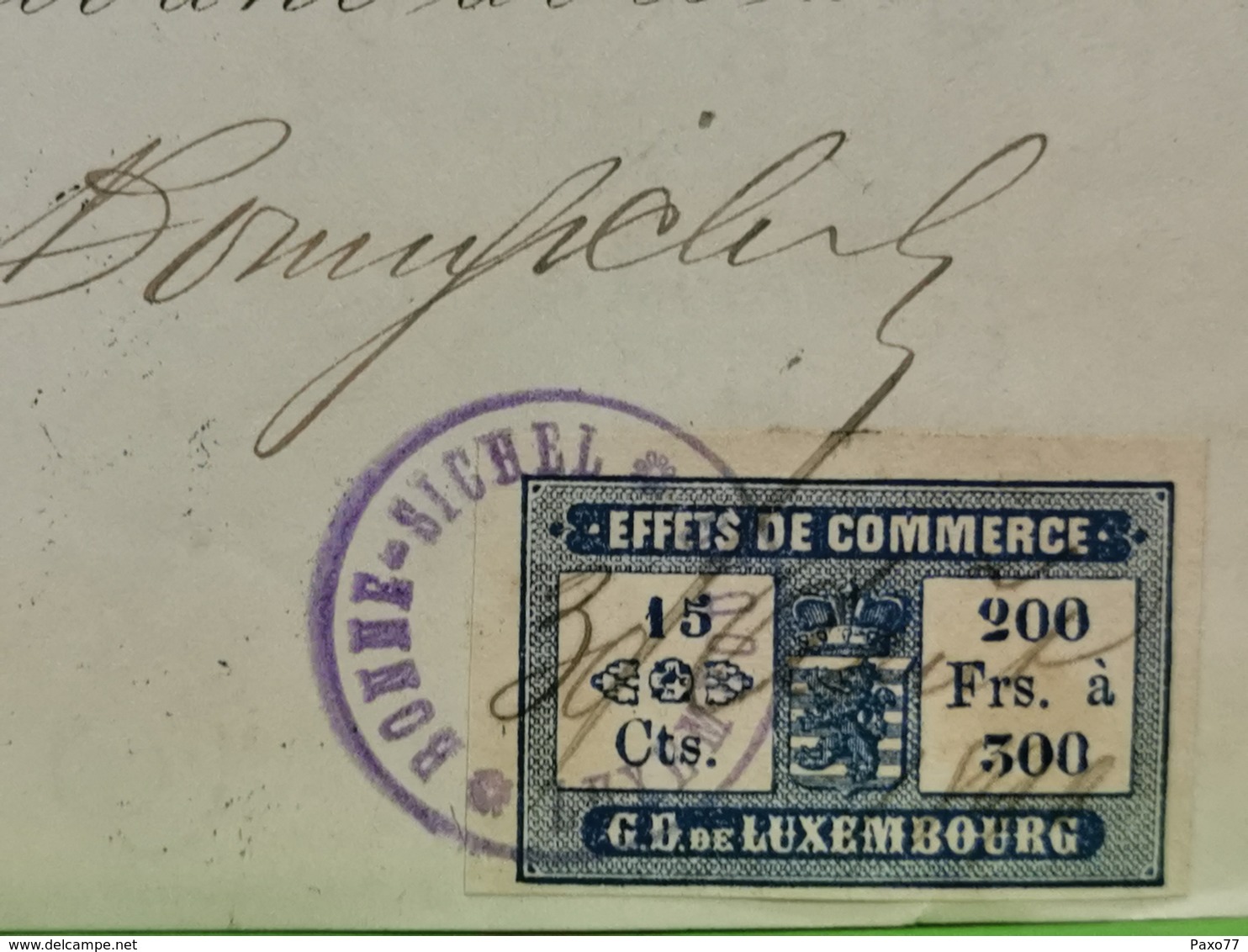 Luxembourg Facture, Bonne-Sichel 1890 Avec Timbre Taxe Luxembourg - Luxemburgo