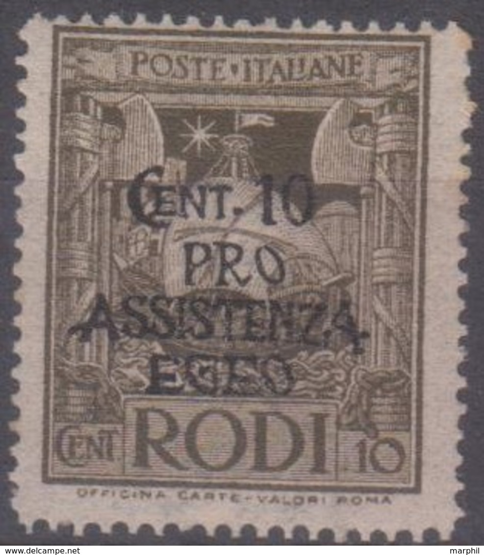 Egeo Occupazione Tedesca 1943 Pro Assistenza 10c. SaN°119 MLH/* Vendere Scansione - Ionische Inseln