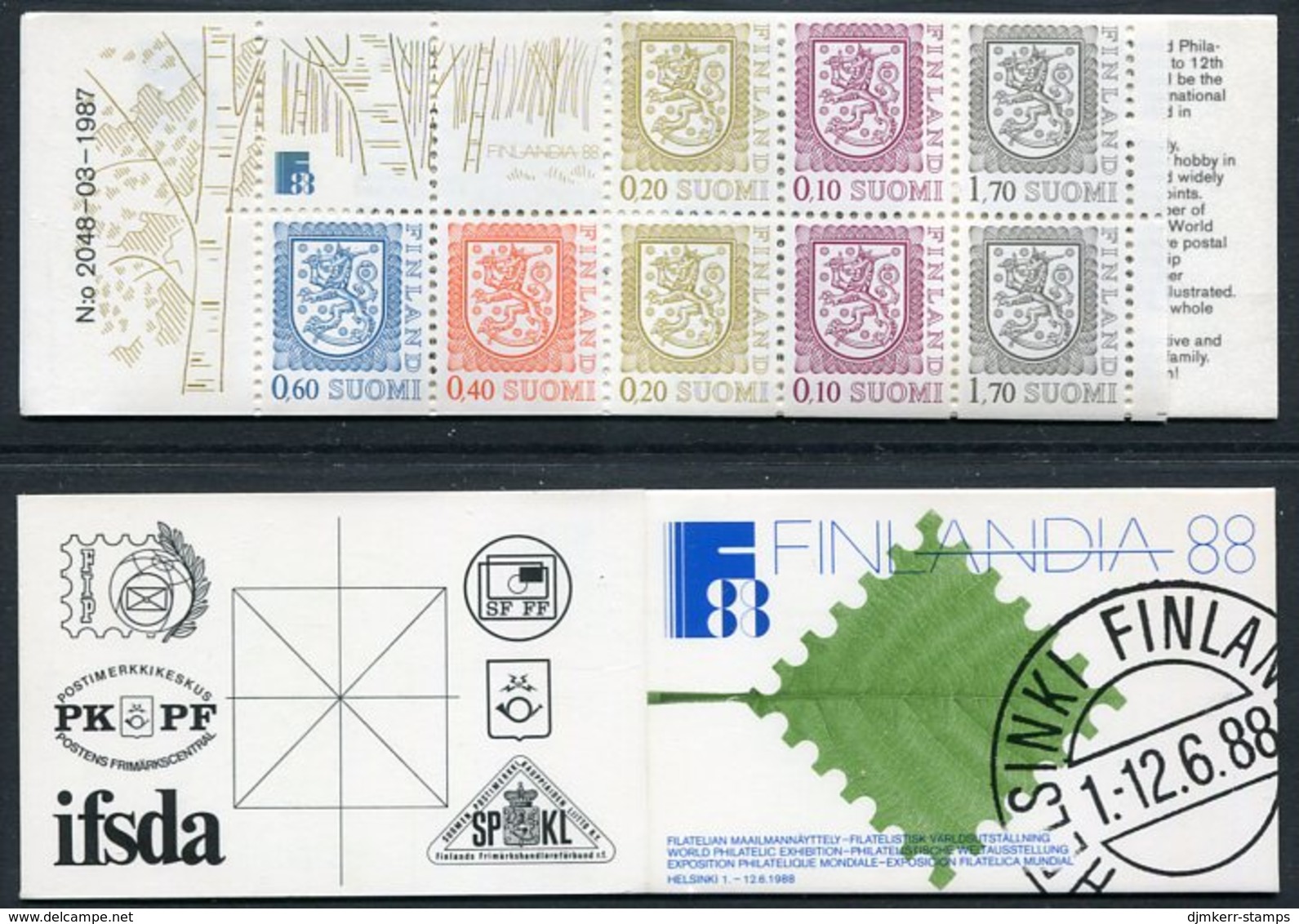 FINLAND 1987 FINLANDIA 88 5 Mk. Complete Booklet MNH / **.  Michel MH 19 - Postzegelboekjes