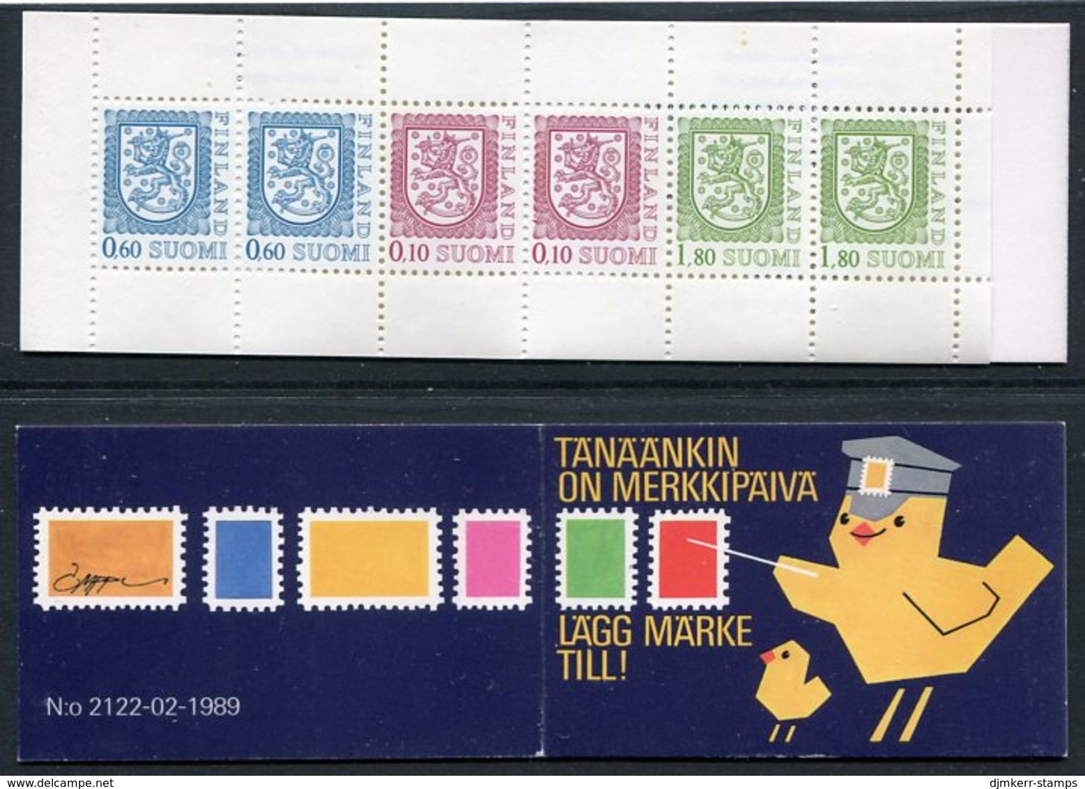 FINLAND 1989 Lion Definitive 5 Mk. Complete Booklet On Phosphor Paper MNH / **.  Michel MH 22y - Cuadernillos