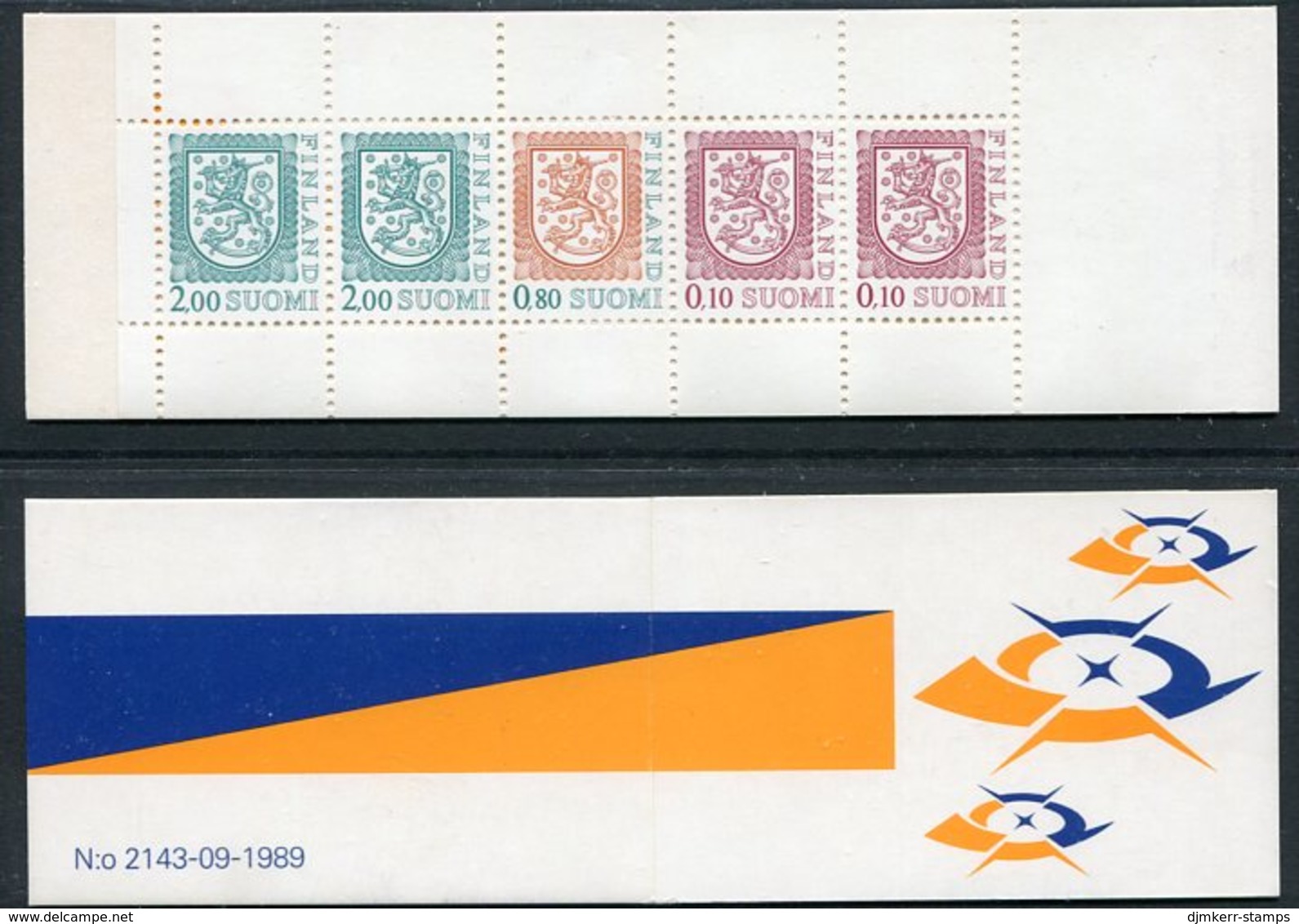 FINLAND 1990 Lion Definitive 5 Mk. Complete Booklet MNH / **.  Michel MH 25 - Carnets