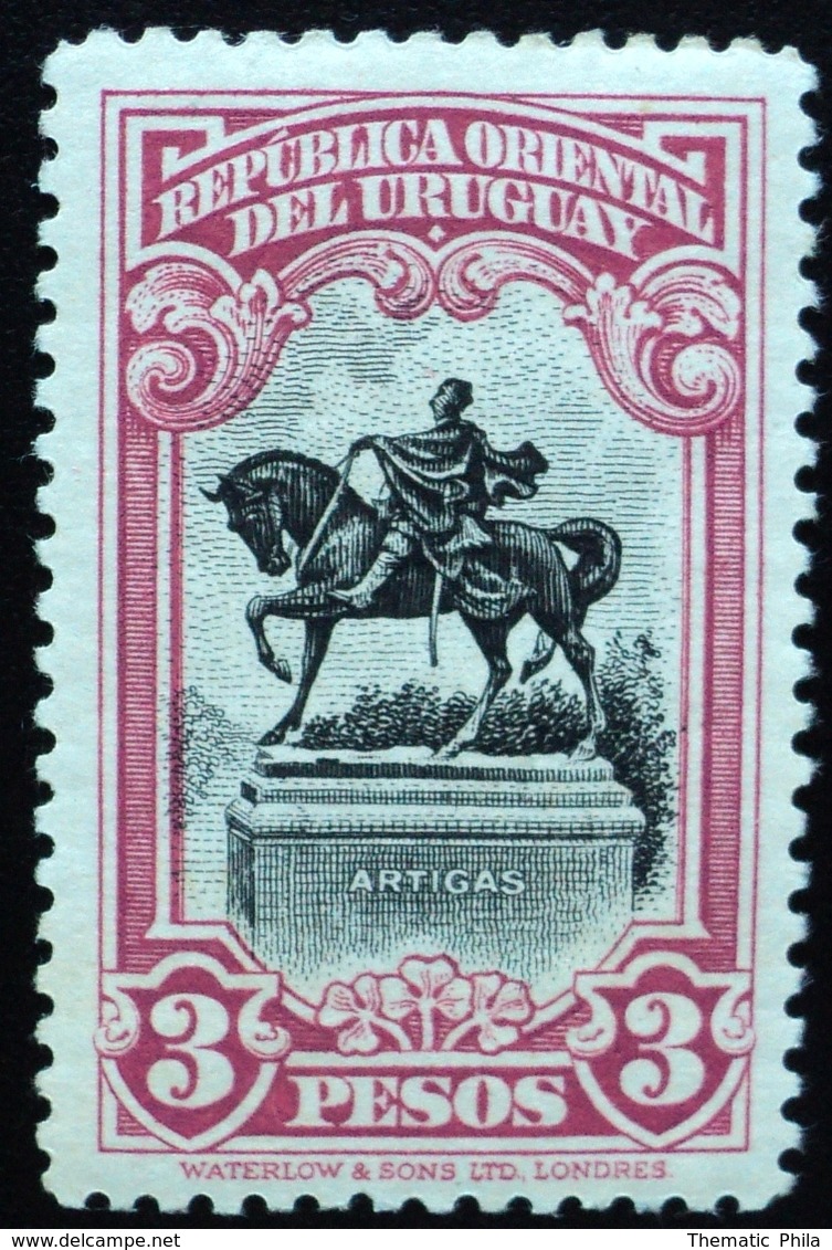 1928 URUGUAY MNH  GRAL. ARTIGAS  Monument HORSE CABALLO CHEVAL Pferd 3 Pesos  Yvert 358 - Uruguay