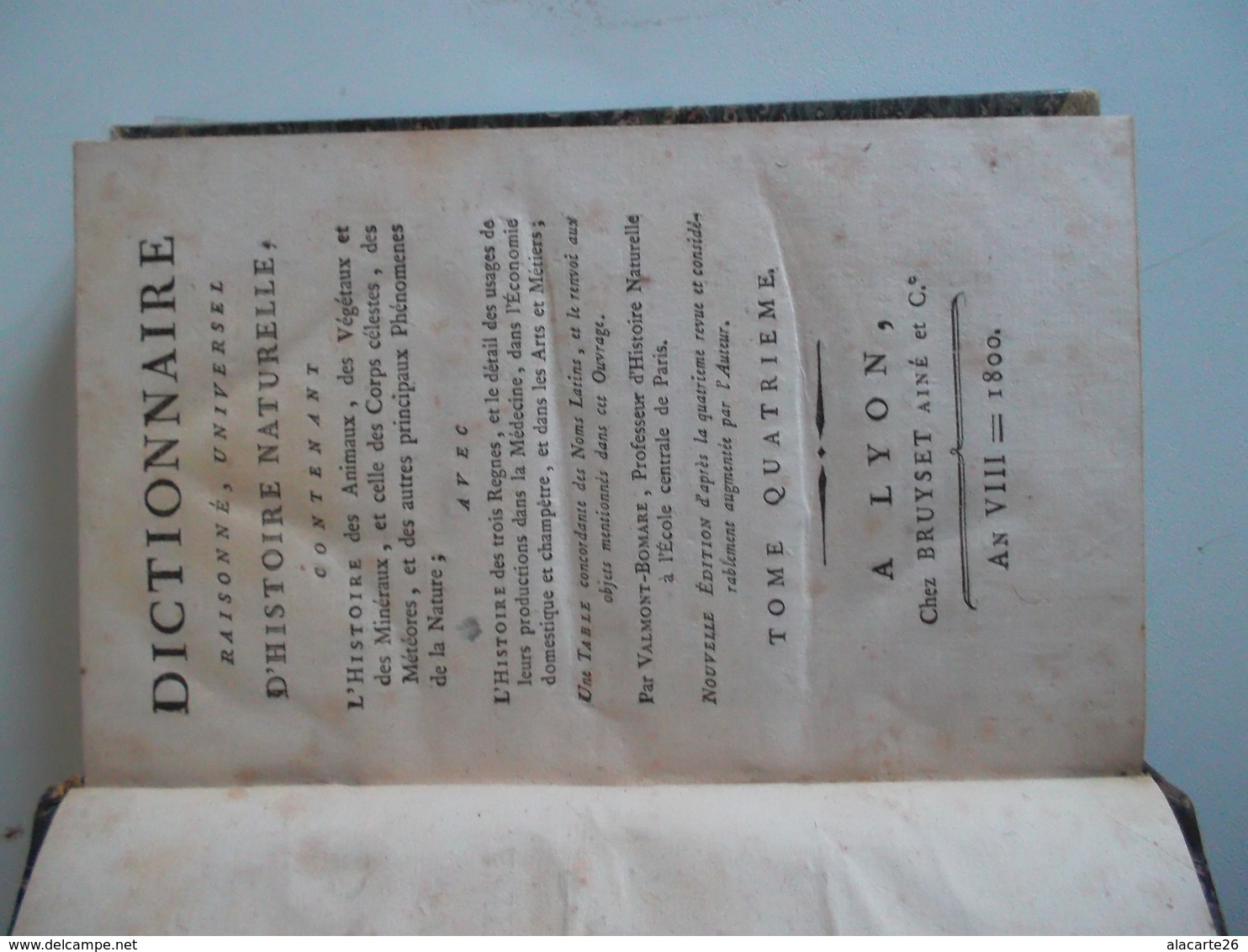 DICTIONNAIRE RAISONNE UNIVERSEL D'HISTOIRE NATURELLE TOME QUATRIEME - Dictionaries