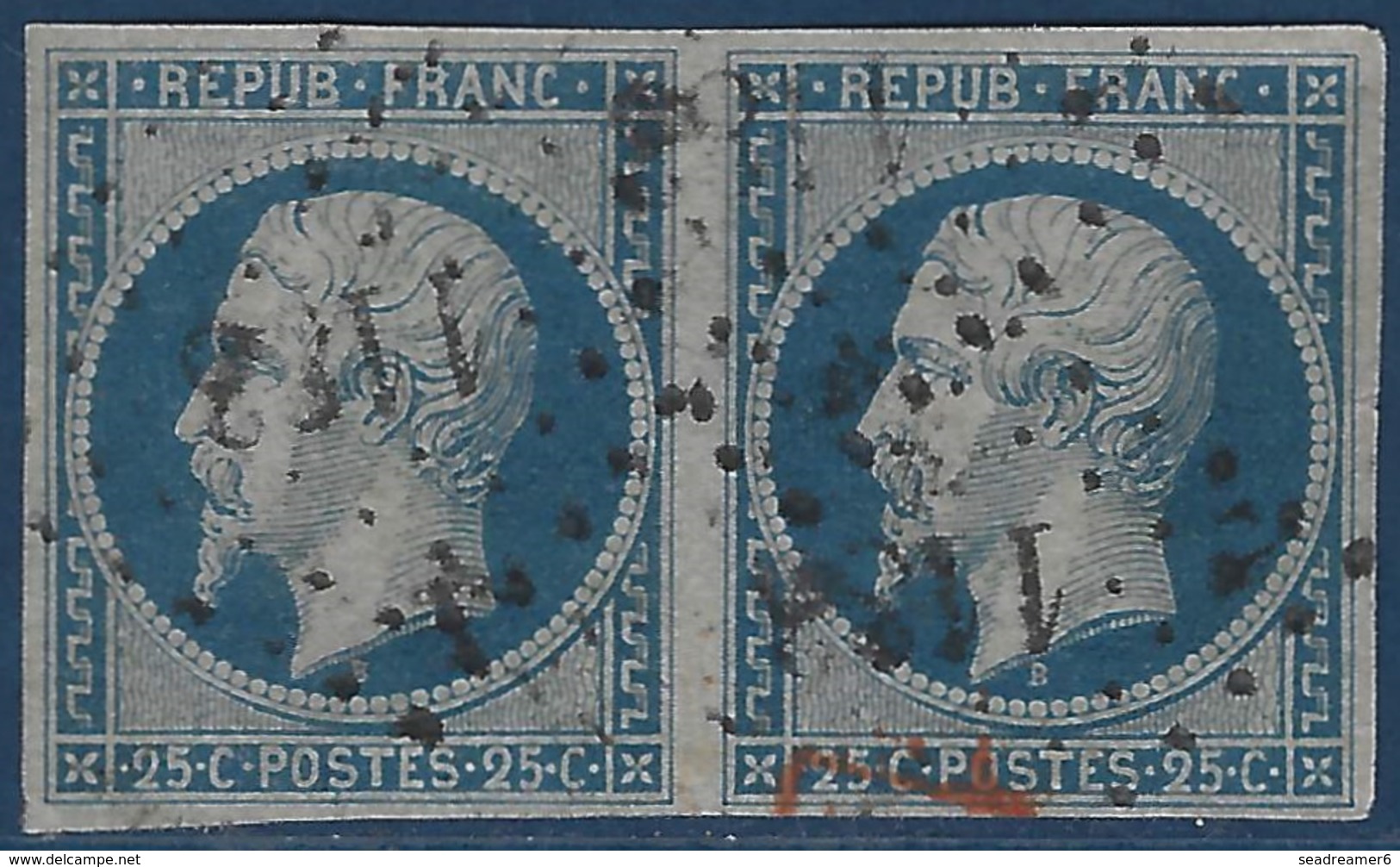 France Présidence N°10 25c Bleu En Paire Obl Pc 1183 D'Epernay Superbe Signé Calves - 1852 Luis-Napoléon