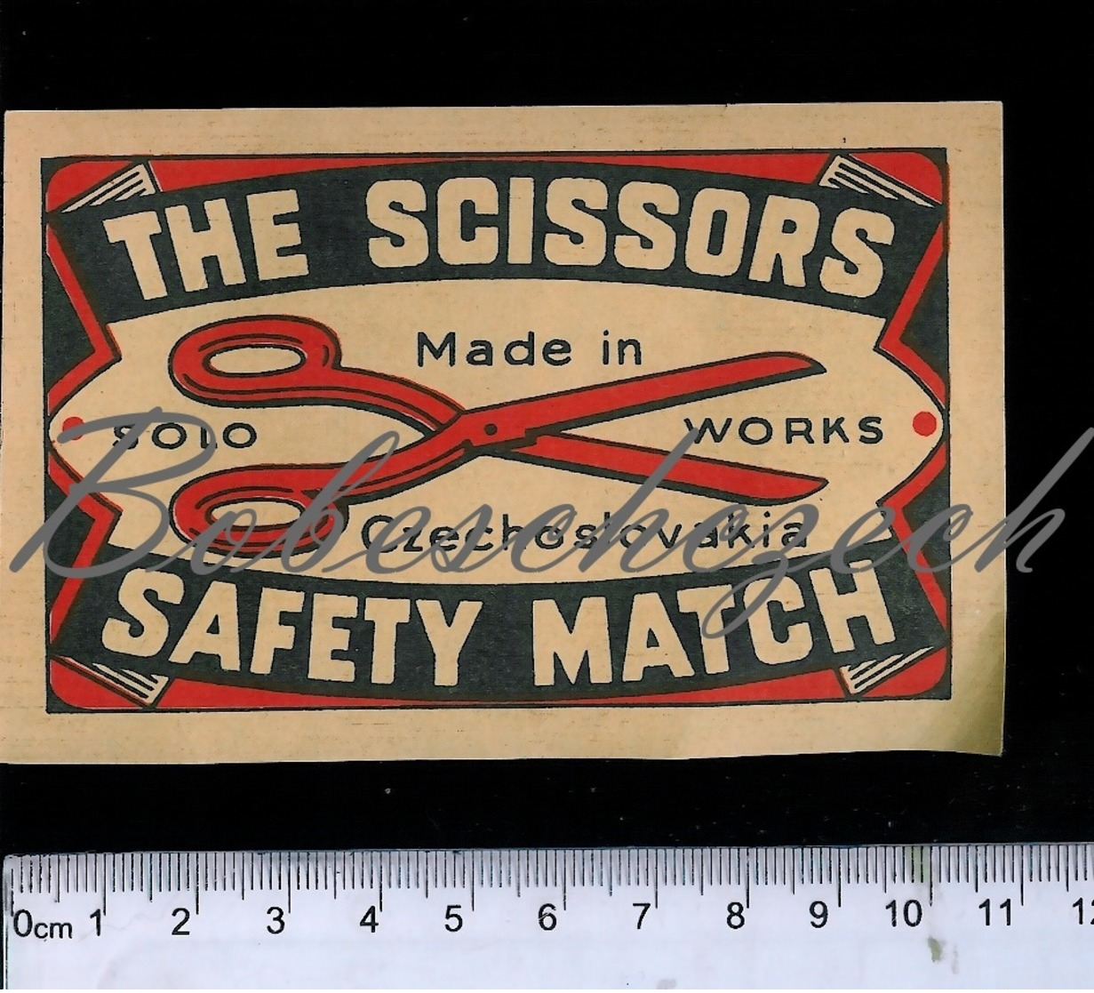 L7 01 CZECHOSLOVAKIA  SOLO Match Works Packet Label Vintage Export Vintage Original Brand The Scissors - Luciferdozen - Etiketten